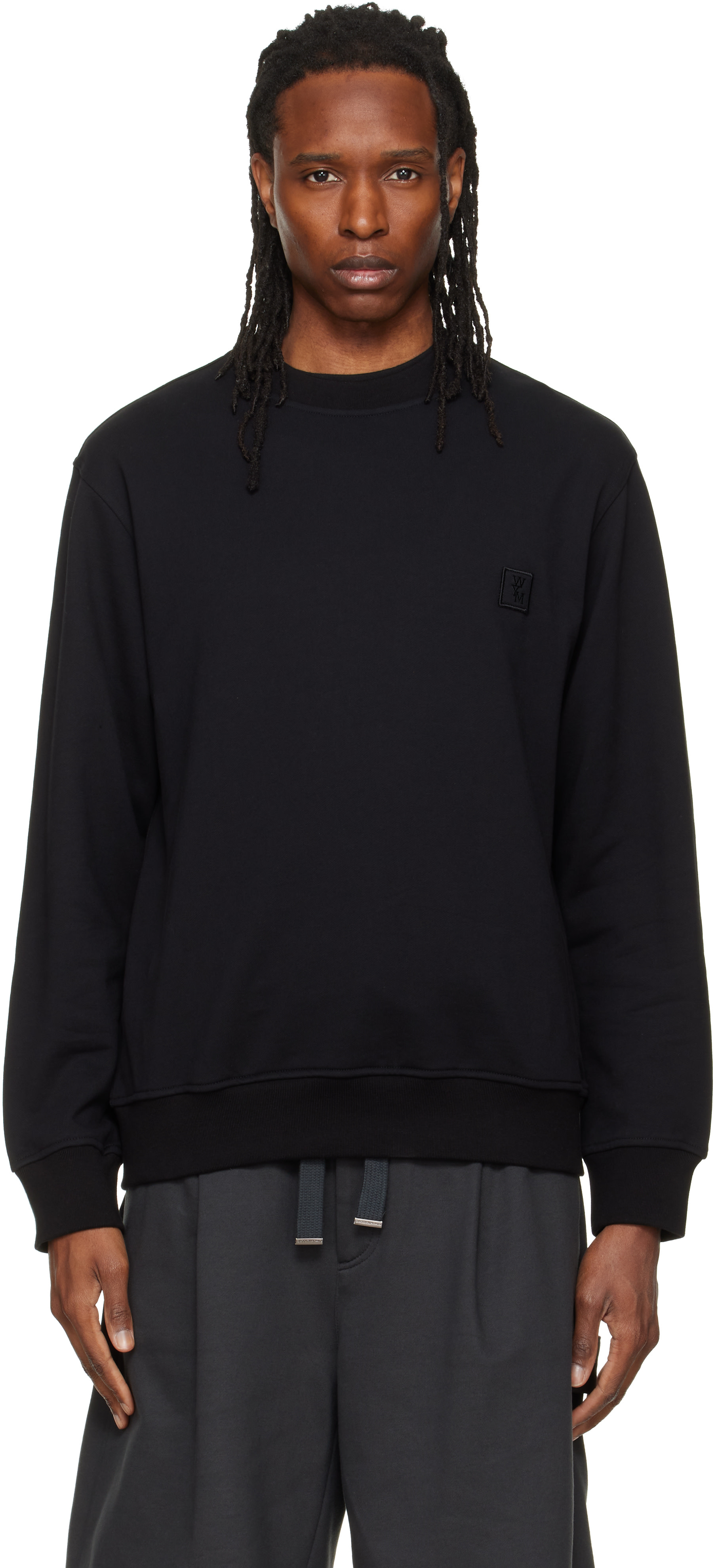 WOOYOUNGMI - Black Logo Patch Sweatshirt