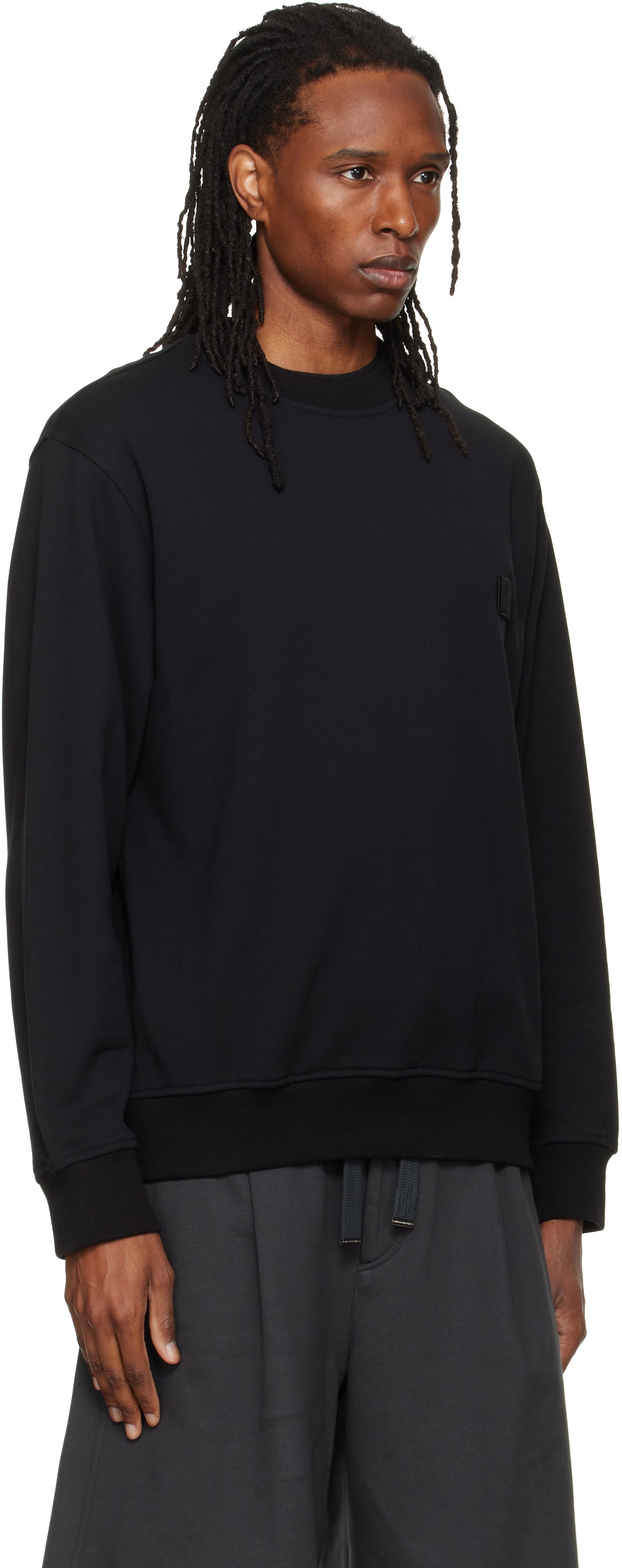 WOOYOUNGMI - Pull molletonné noir à écusson à logo