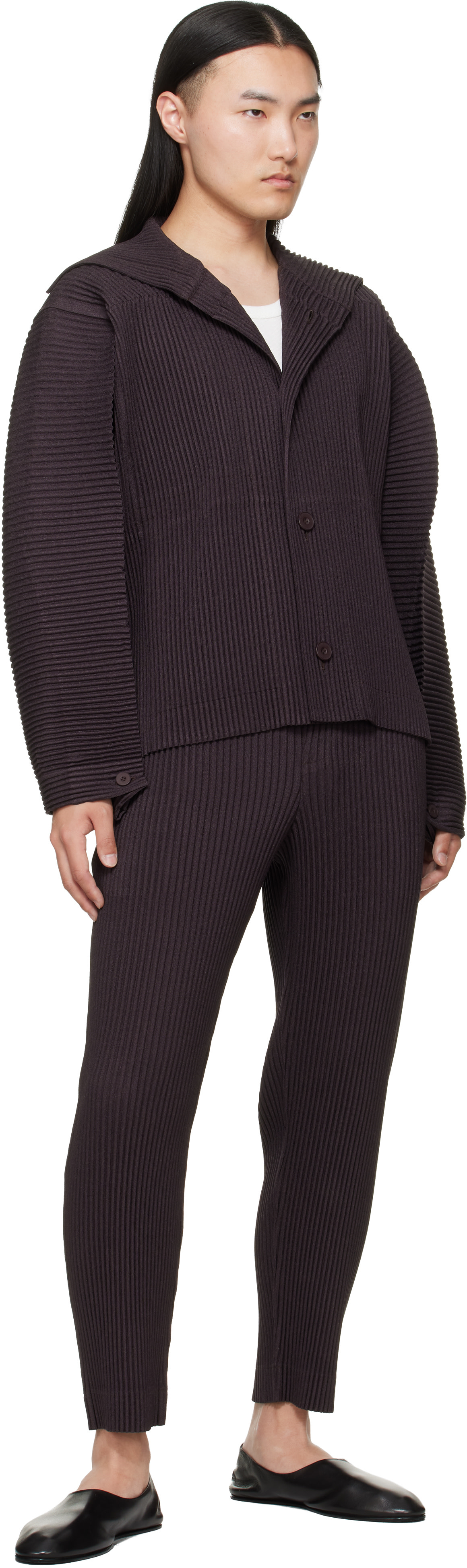 HOMME PLISSÉ ISSEY MIYAKE: Brown Linen Like Jacket | SSENSE Canada