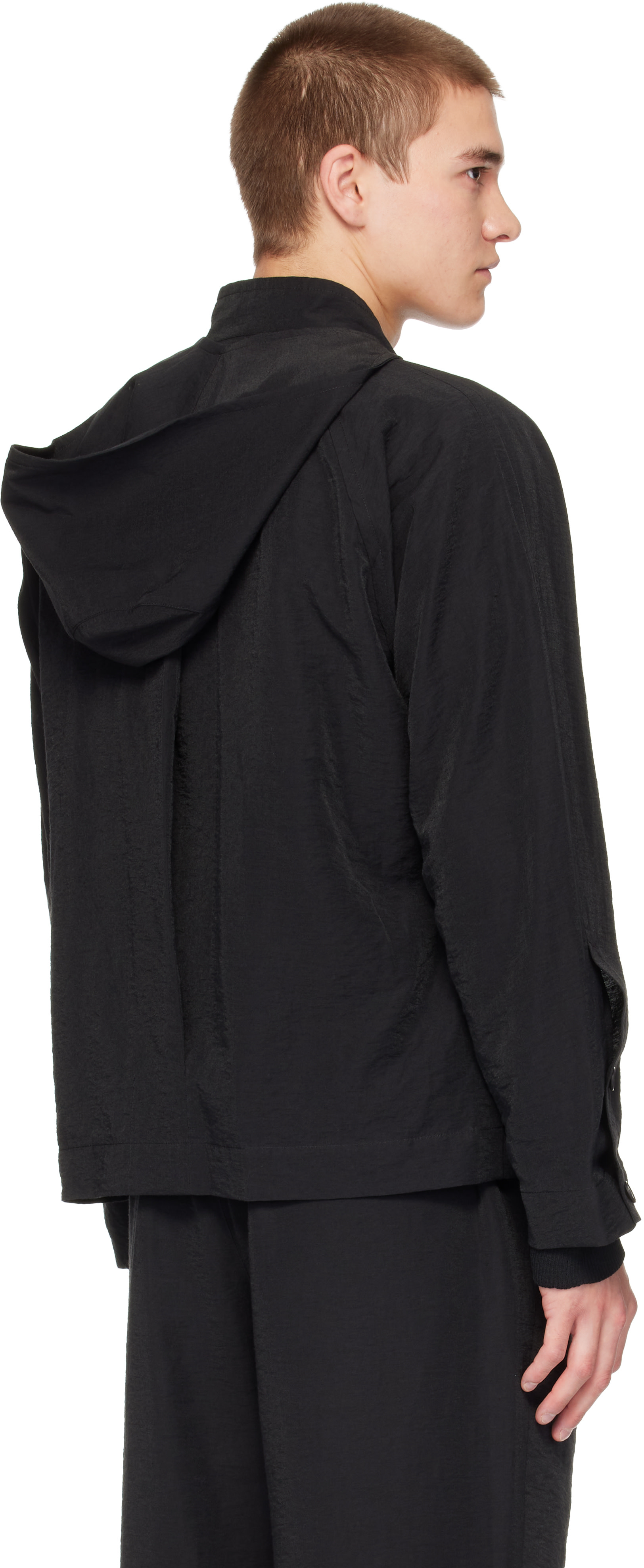 HOMME PLISSÉ ISSEY MIYAKE: Black Opacity Jacket | SSENSE Canada
