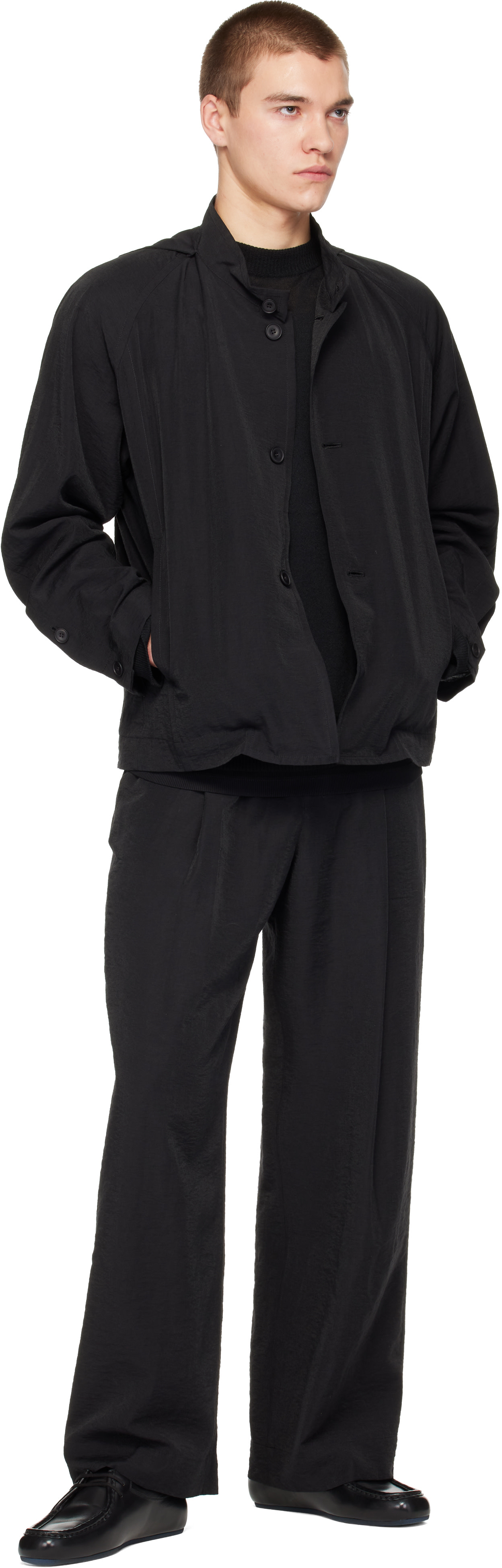HOMME PLISSÉ ISSEY MIYAKE: Black Opacity Jacket | SSENSE