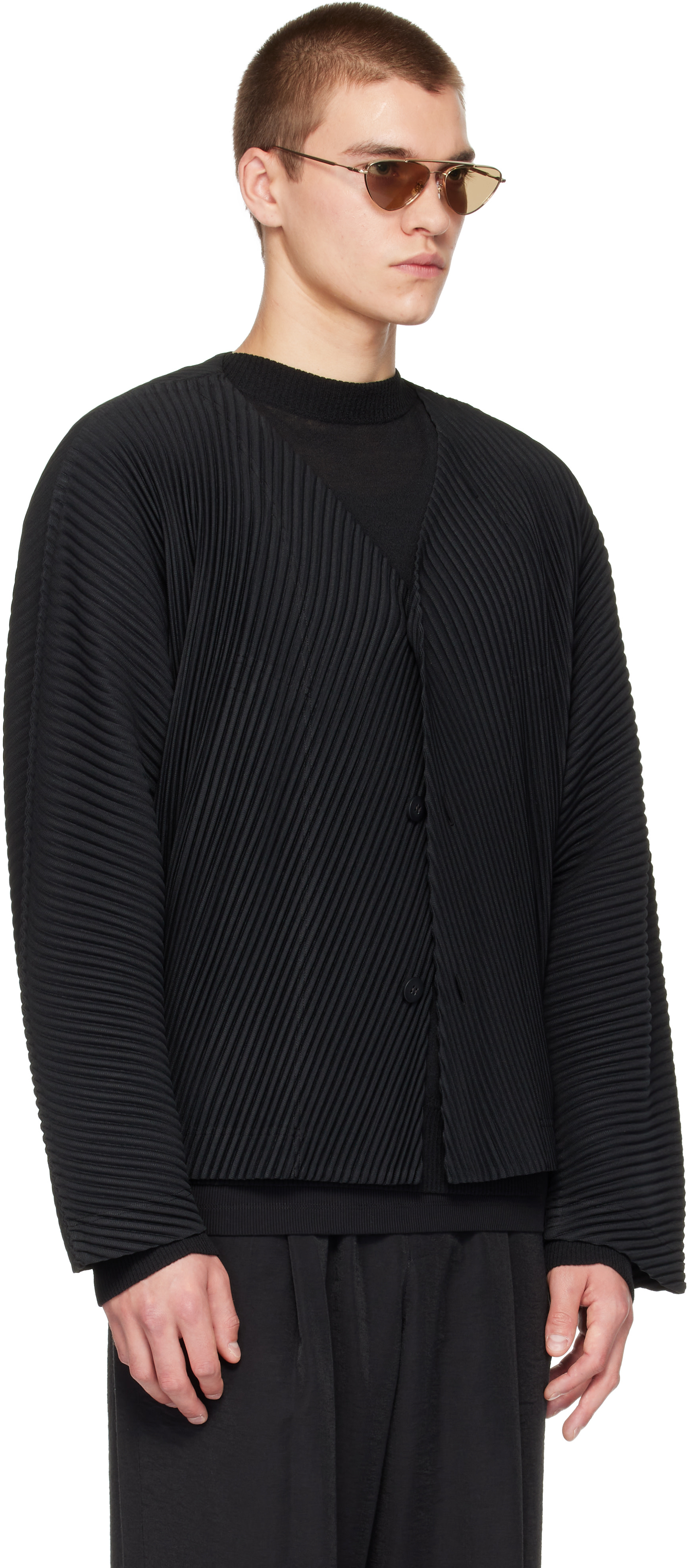 HOMME PLISSÉ ISSEY MIYAKE: Black Slash Jacket | SSENSE