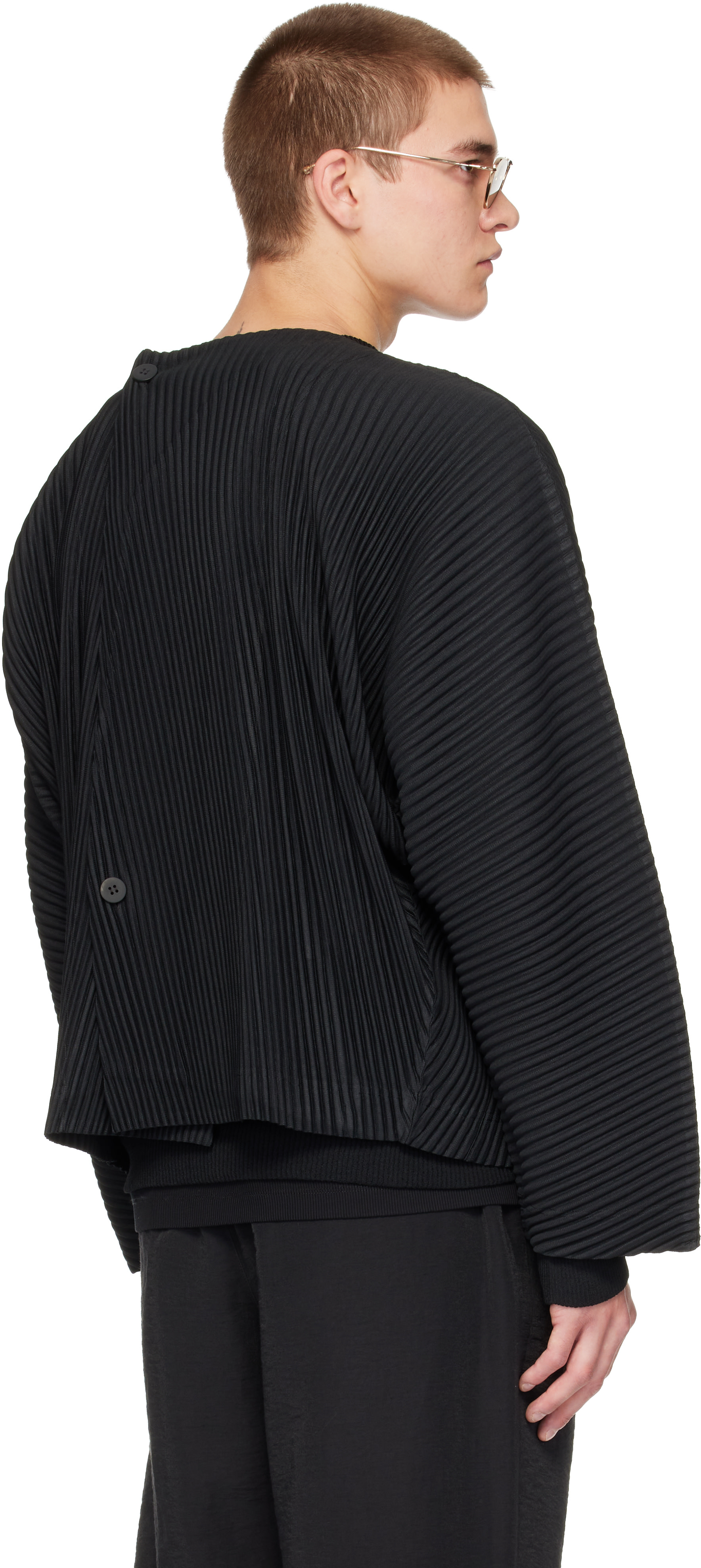 HOMME PLISSÉ ISSEY MIYAKE: Black Slash Jacket | SSENSE