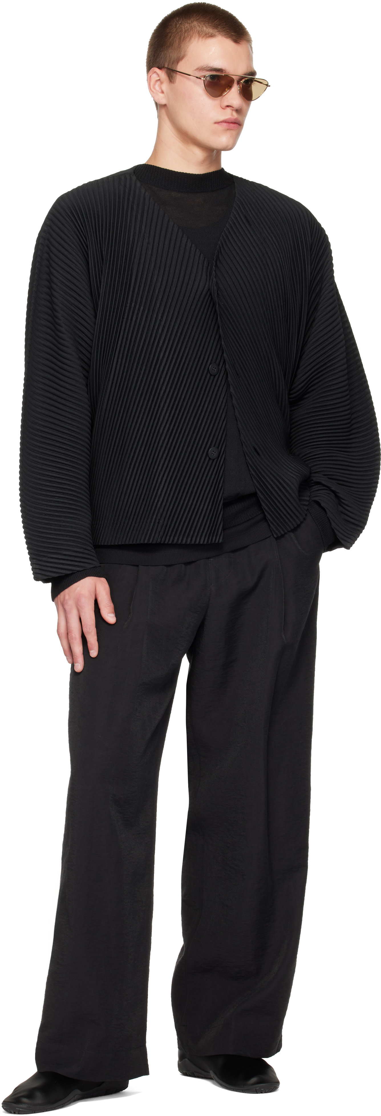 HOMME PLISSÉ ISSEY MIYAKE: Black Slash Jacket | SSENSE