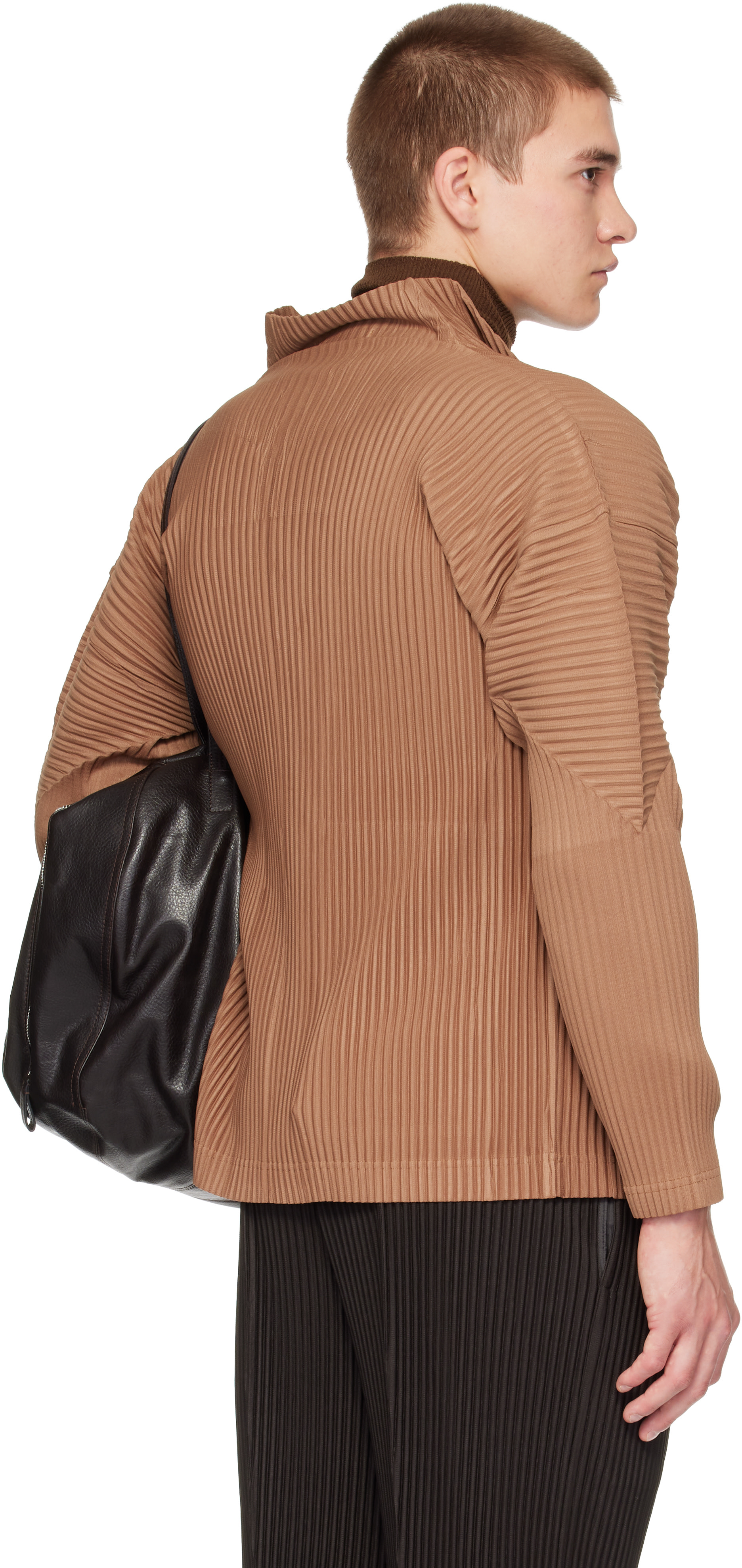 HOMME PLISSÉ ISSEY MIYAKE: Brown Color Pleats 2 Jacket | SSENSE