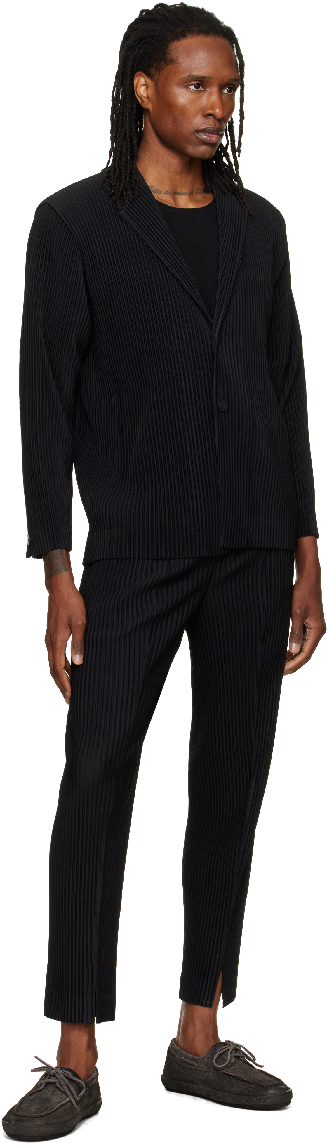 HOMME PLISSÉ ISSEY MIYAKE: Black August Tailored Pleats 1 Blazer
