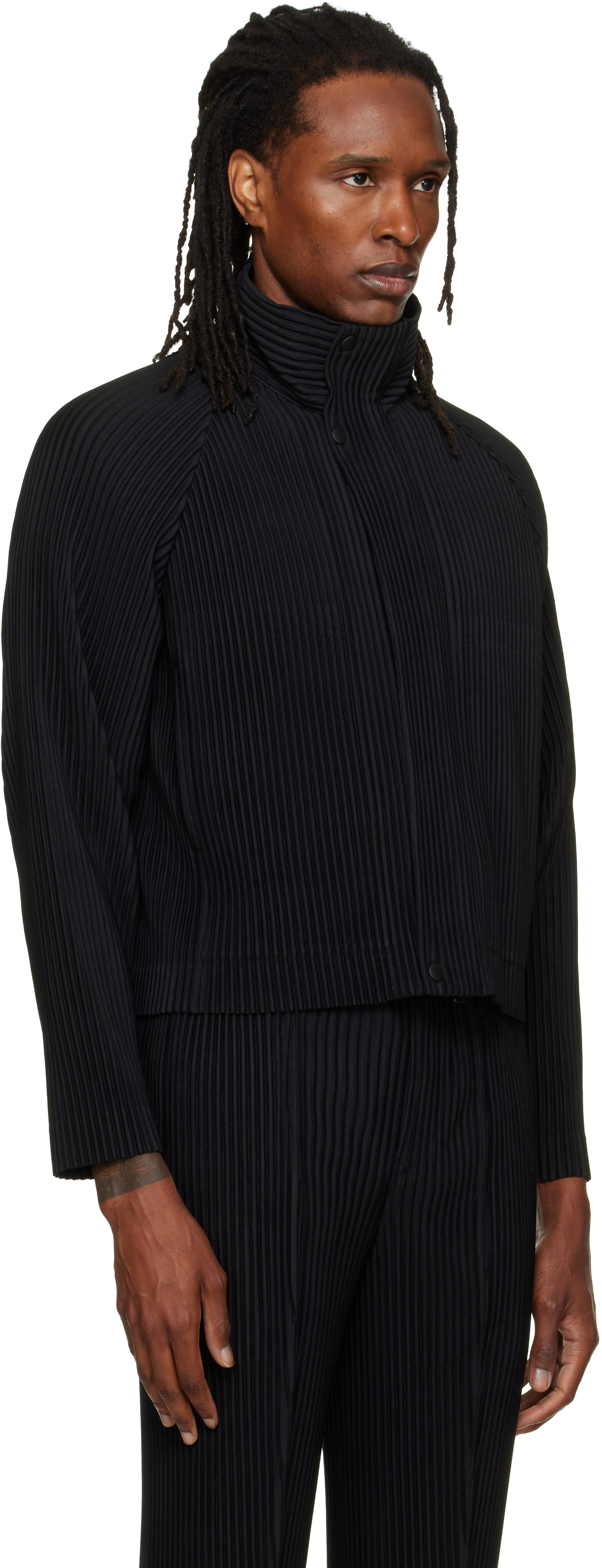 HOMME PLISSE ISSEY MIYAKE ジャケット ブラック HOMME PLISSÉ ISSEY MIYAKE: Black Tailored Pleats 1 Jacket | SSENSE