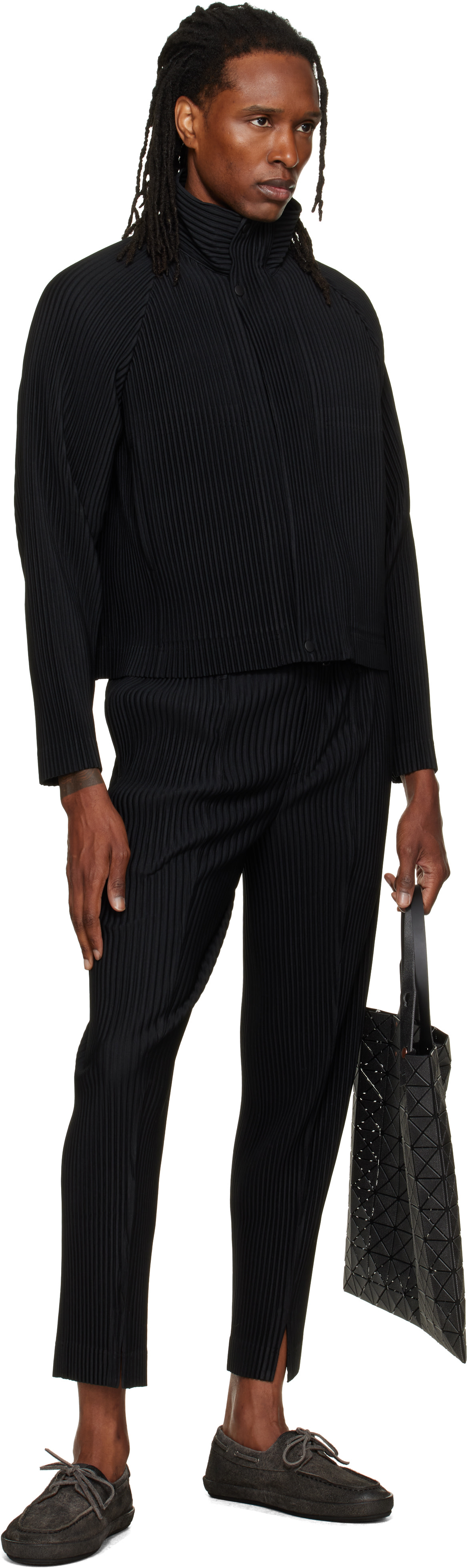 HOMME PLISSÉ ISSEY MIYAKE: Black Tailored Pleats 1 Jacket | SSENSE