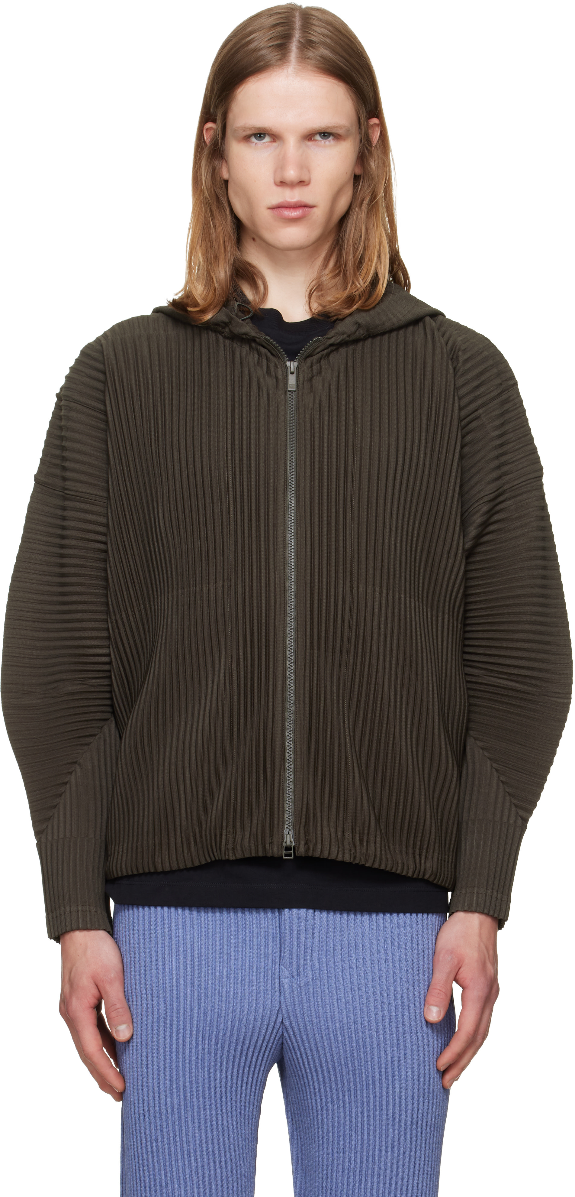 HOMME PLISSÉ ISSEY MIYAKE: Brown Monthly Colors July Hoodie | SSENSE