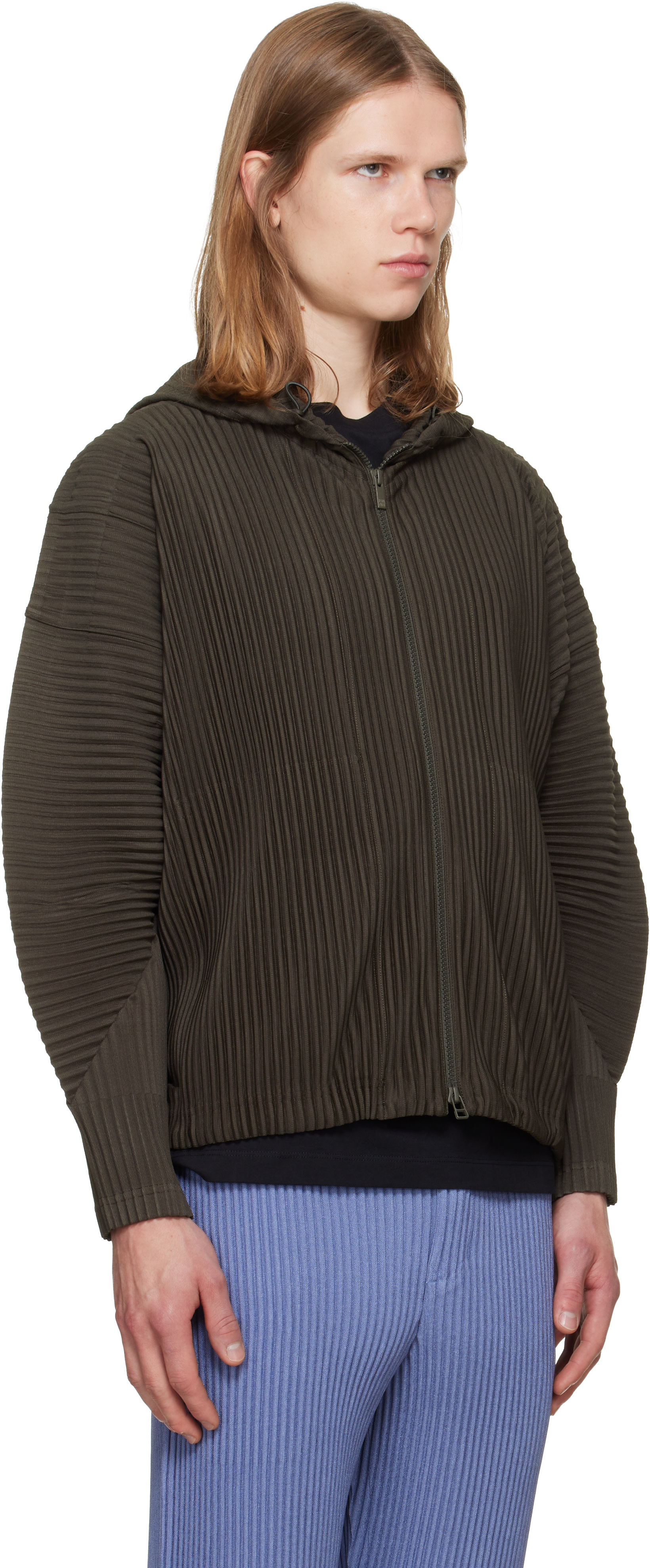HOMME PLISSÉ ISSEY MIYAKE: Brown Monthly Colors July Hoodie