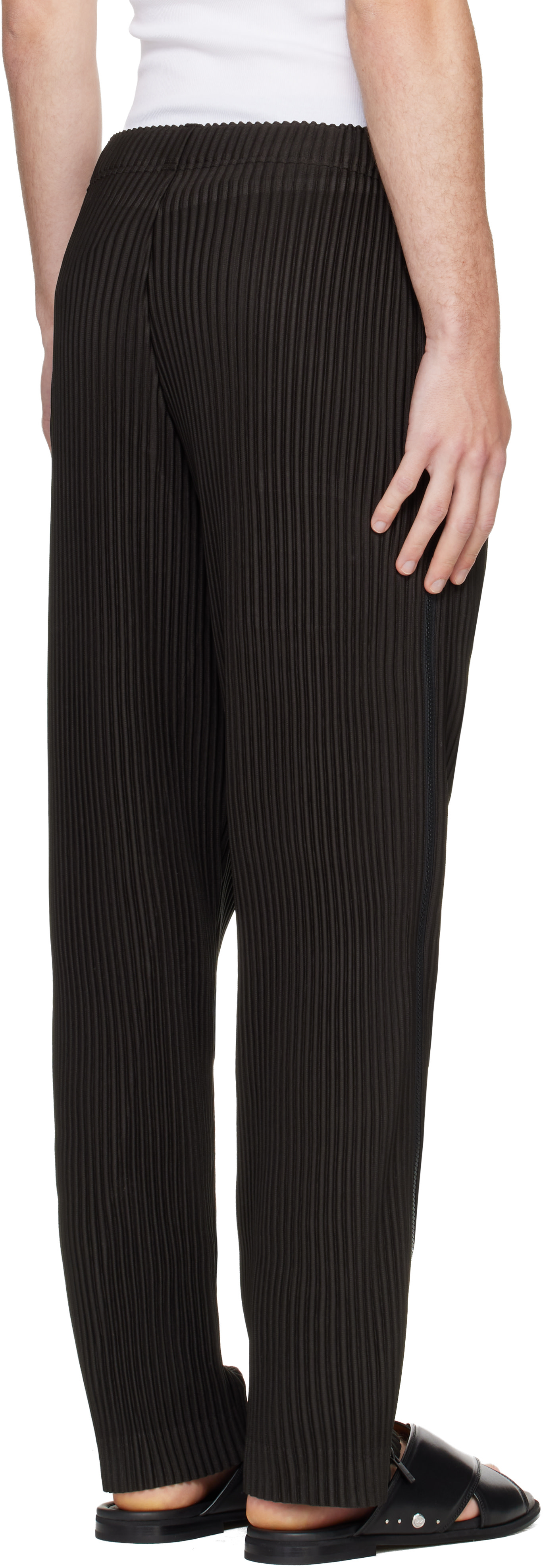 HOMME PLISSÉ ISSEY MIYAKE: Black Multi-Fastened Trousers | SSENSE