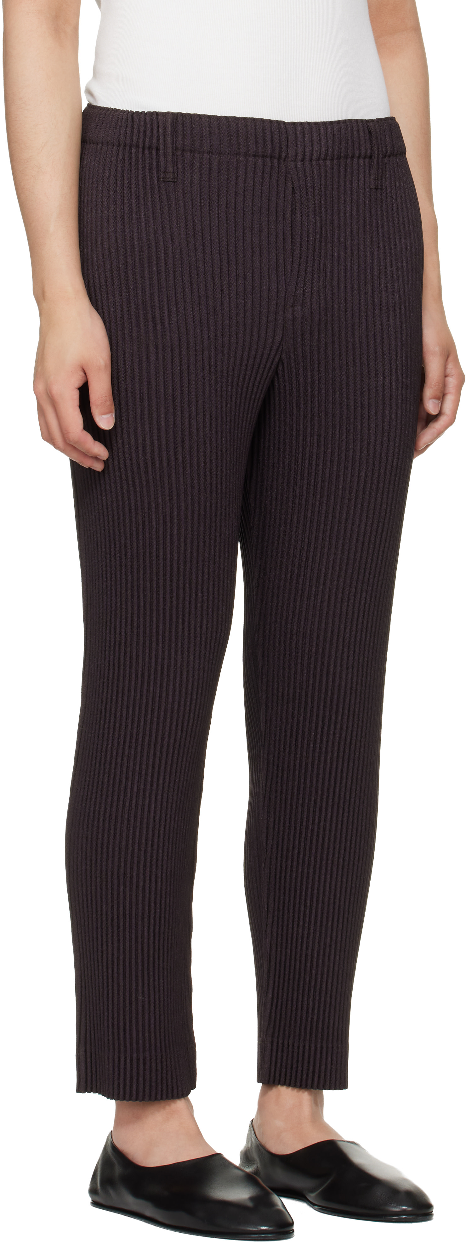HOMME PLISSÉ ISSEY MIYAKE: Brown Linen Like Trousers | SSENSE