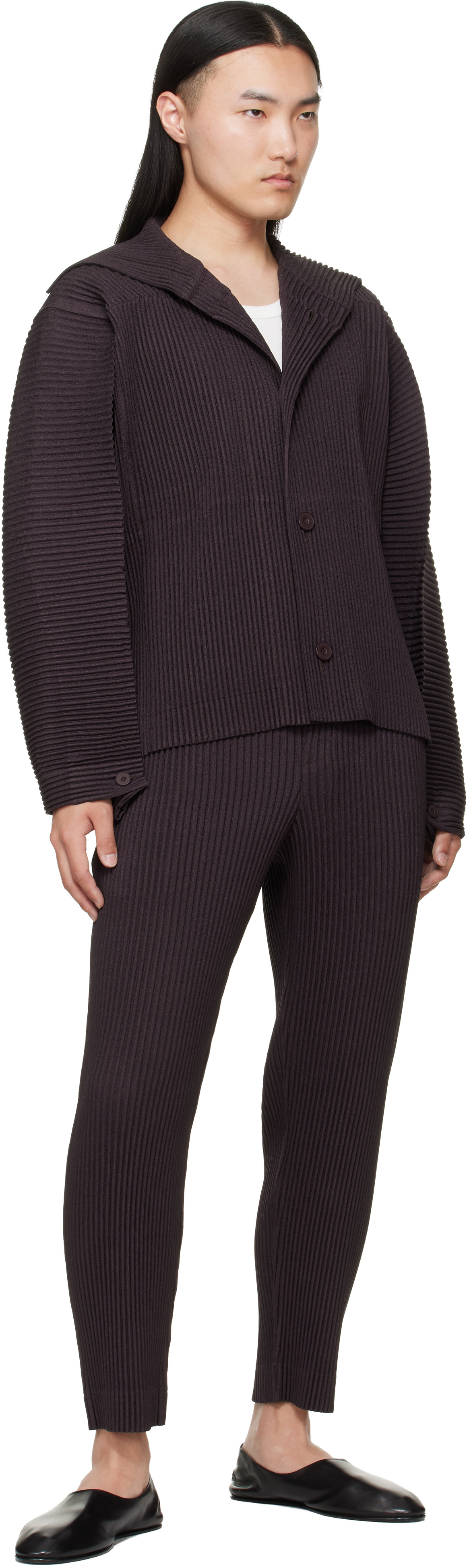 HOMME PLISSÉ ISSEY MIYAKE: Brown Linen Like Trousers | SSENSE