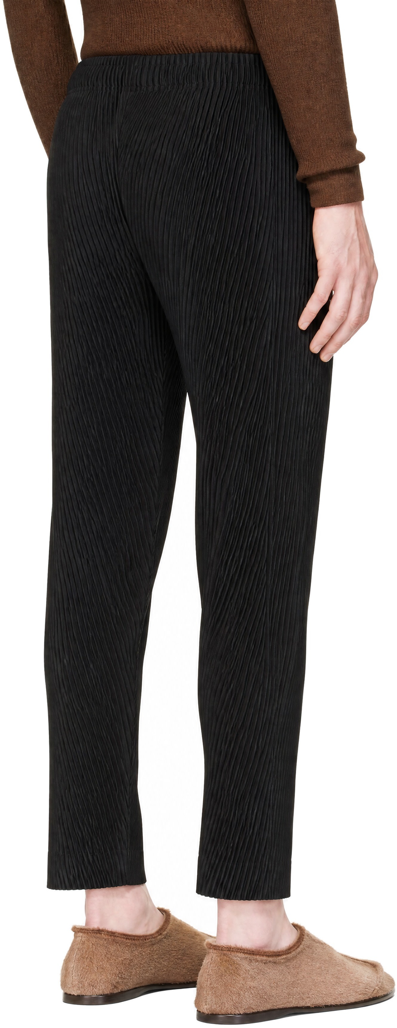 HOMME PLISSÉ ISSEY MIYAKE: Black September Slash Trousers | SSENSE