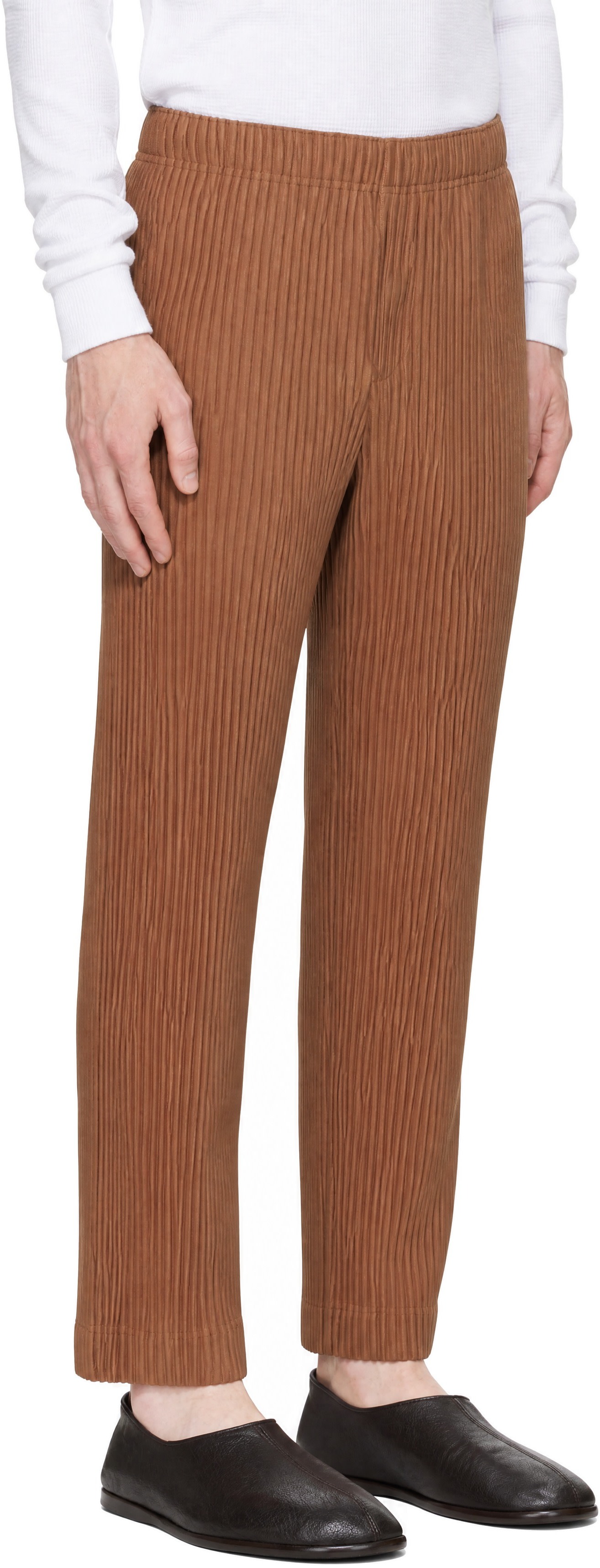 HOMME PLISSÉ ISSEY MIYAKE: Brown September Color Pleats 2 Trousers