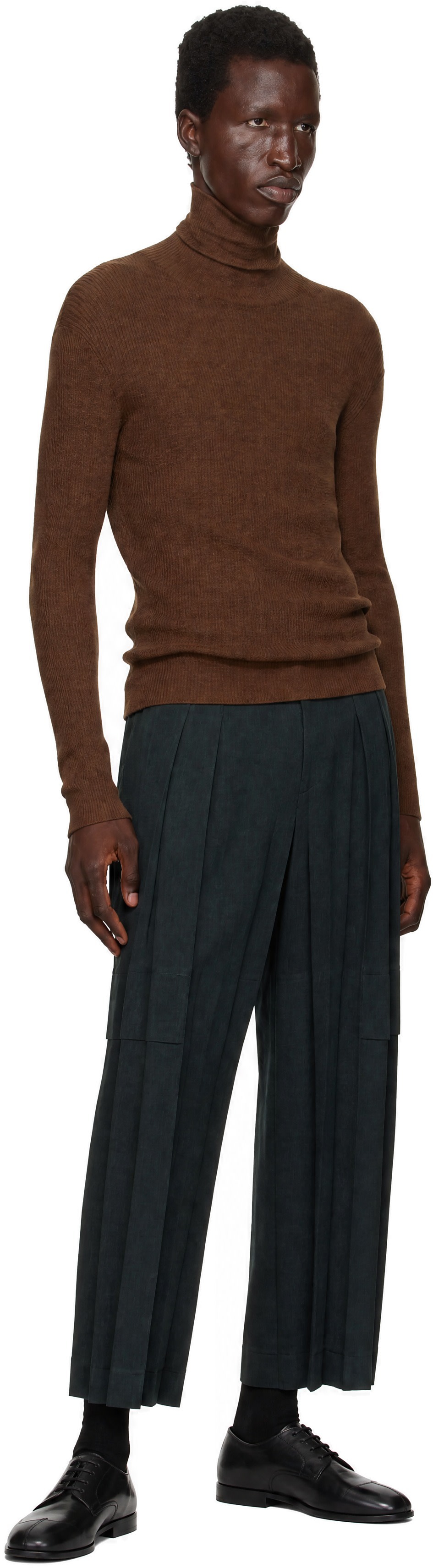 HOMME PLISSÉ ISSEY MIYAKE: Green September Edge Trousers | SSENSE