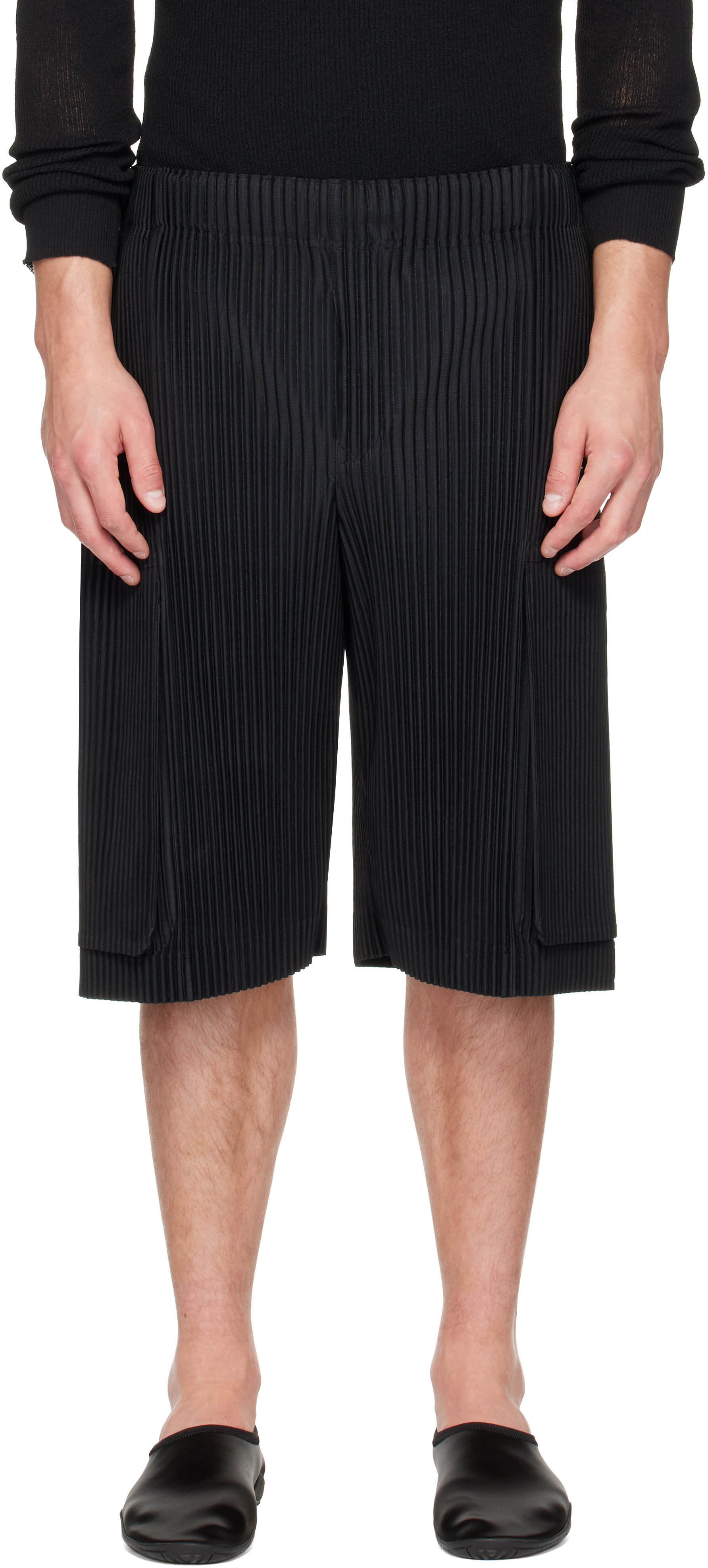 HOMME PLISSÉ ISSEY MIYAKE: Black Monthly Colors September Shorts