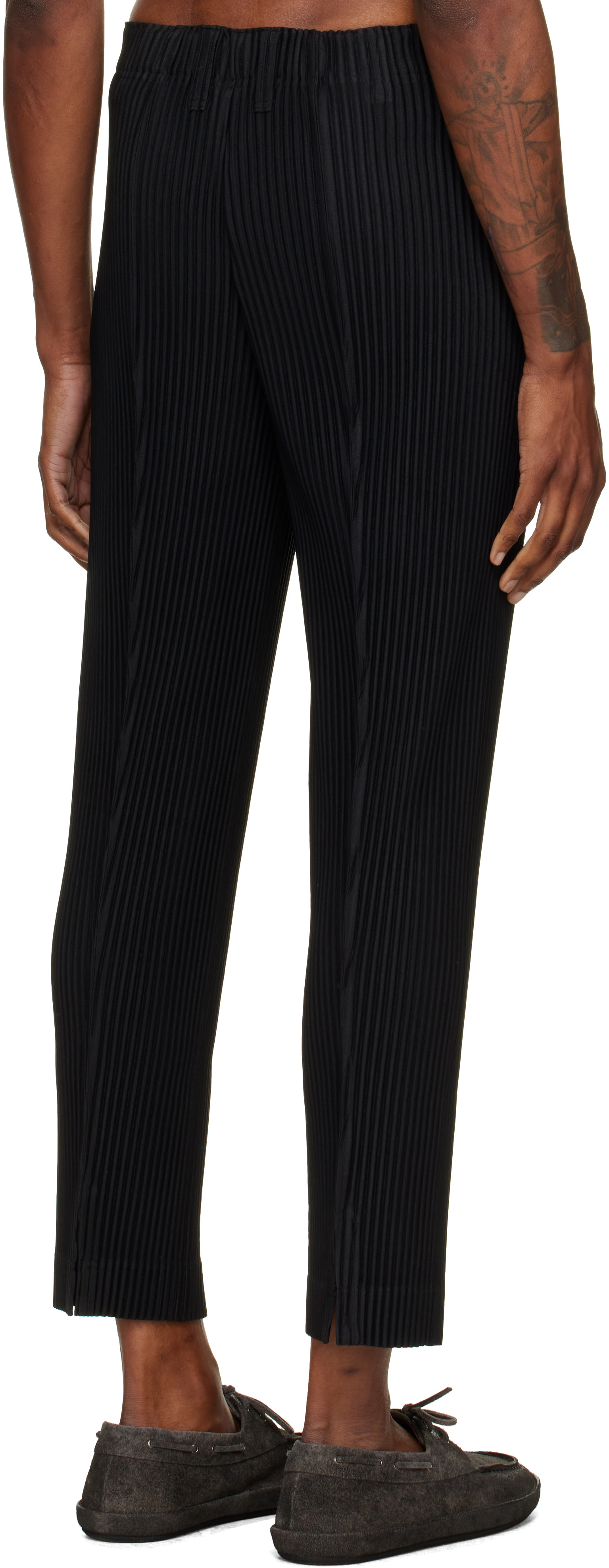 HOMME PLISSÉ ISSEY MIYAKE: Black Tailored Pleats 1 Trousers | SSENSE
