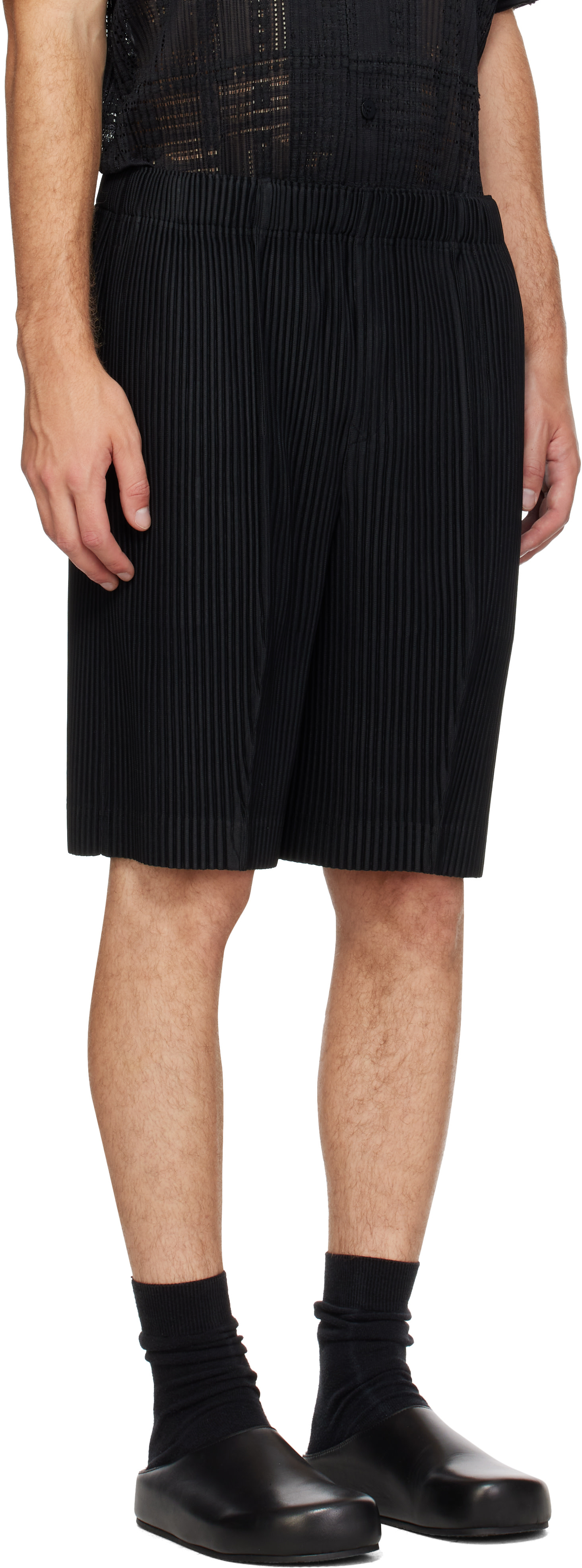 HOMME PLISSÉ ISSEY MIYAKE: Black Monthly Colors August Shorts | SSENSE