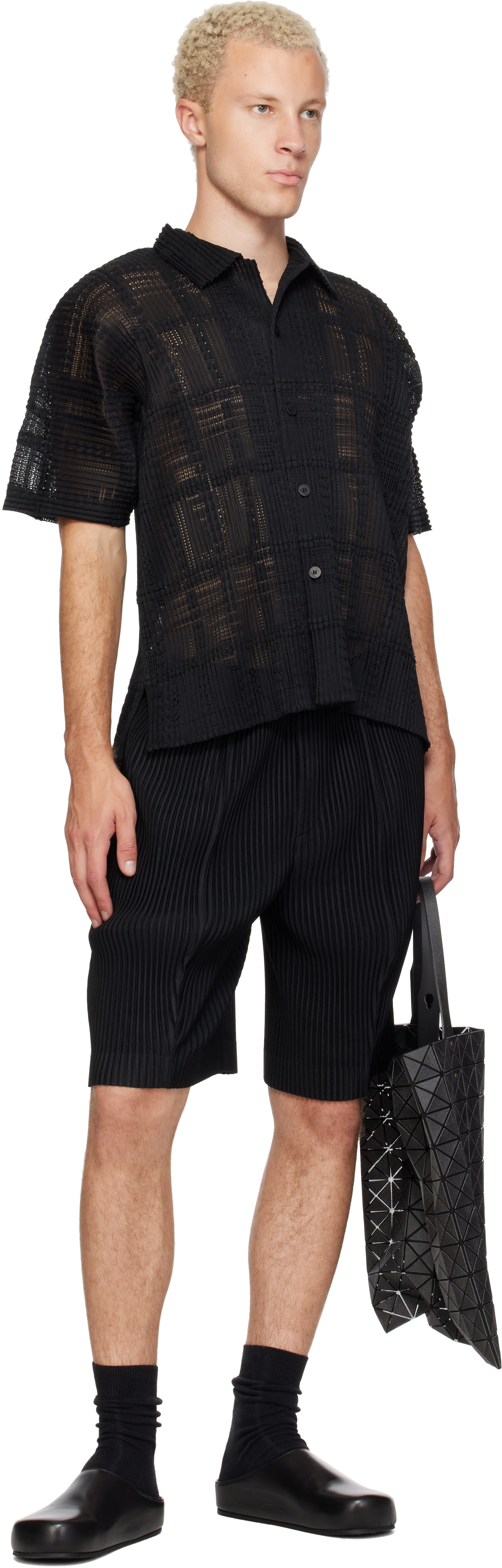 HOMME PLISSÉ ISSEY MIYAKE: Black Monthly Colors August Shorts | SSENSE