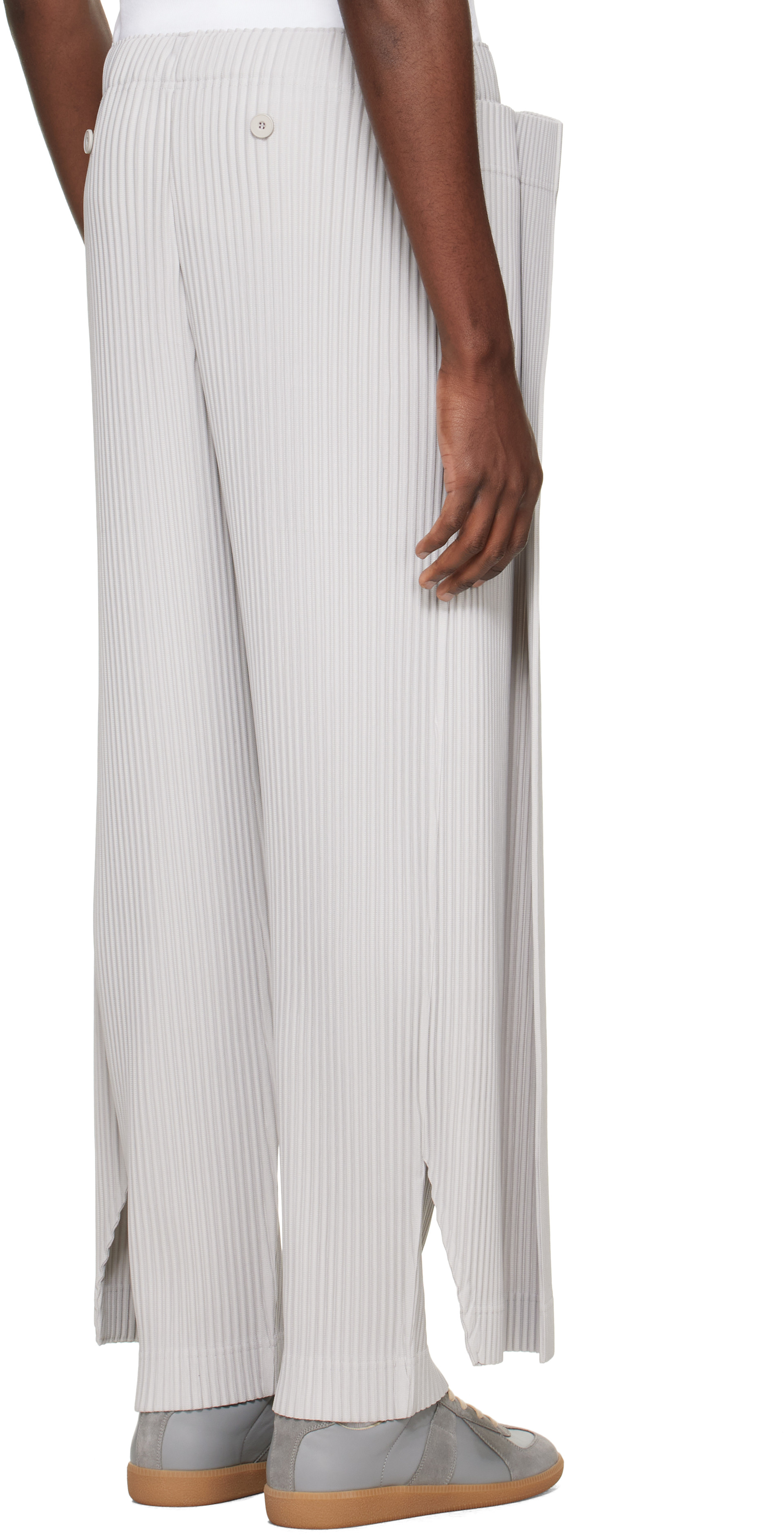 HOMME PLISSÉ ISSEY MIYAKE: Gray Motion Blur Trousers | SSENSE