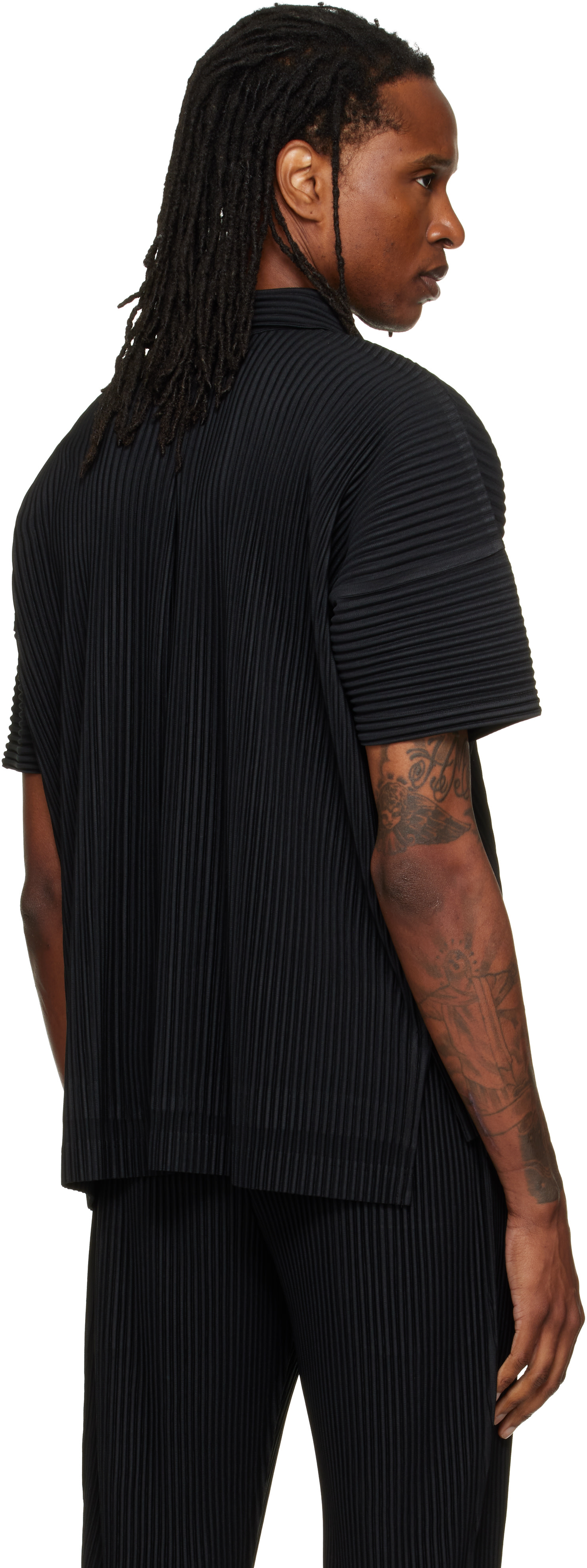 HOMME PLISSÉ ISSEY MIYAKE: Black August Monthly Colors Shirt | SSENSE