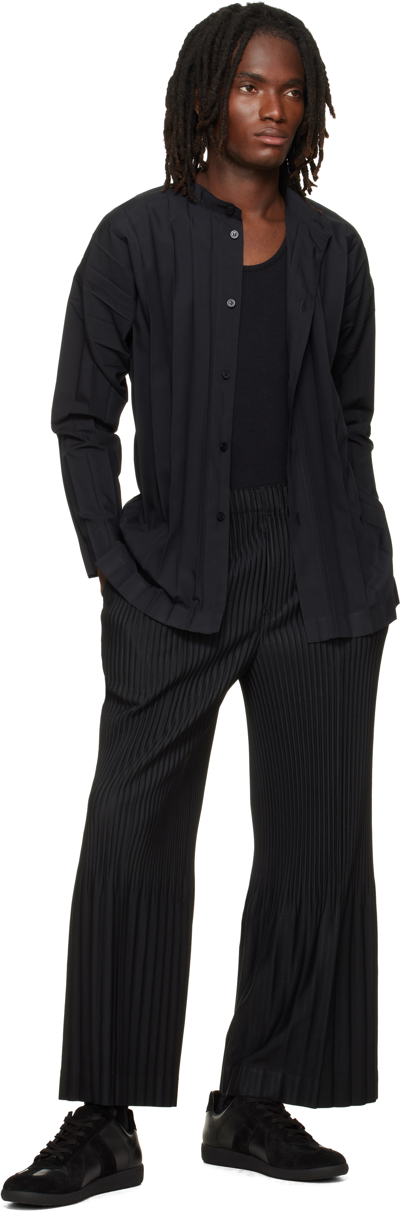 HOMME PLISSÉ ISSEY MIYAKE: Black Edge Shirt | SSENSE Canada