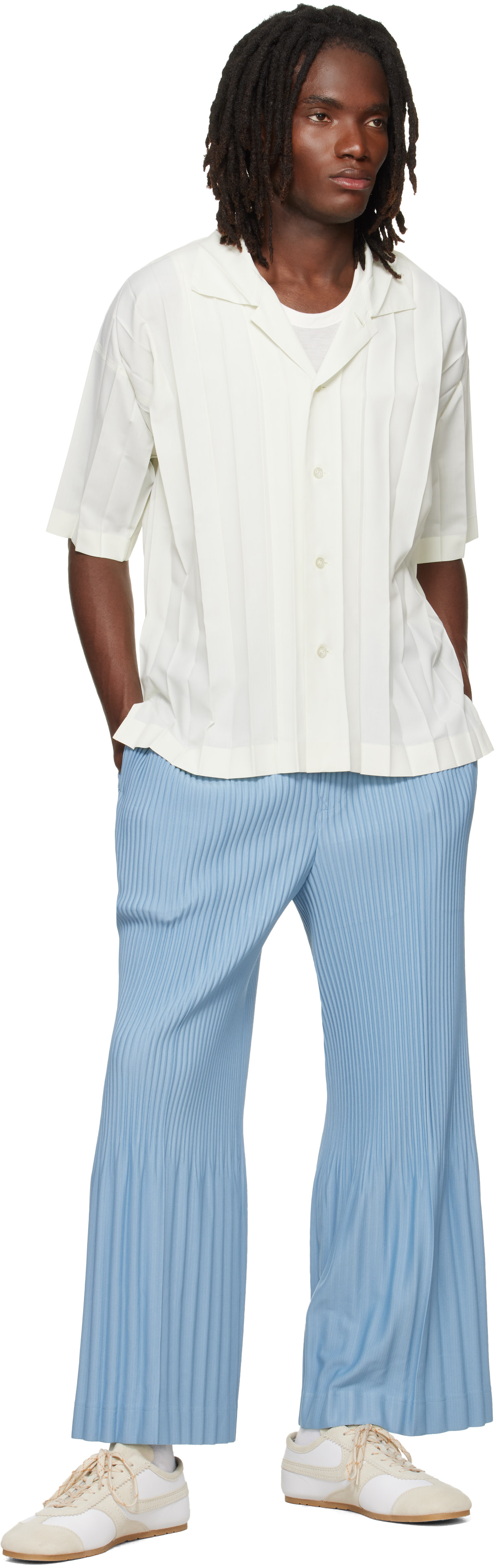 HOMME PLISSÉ ISSEY MIYAKE: Off-White Edge Shirt | SSENSE