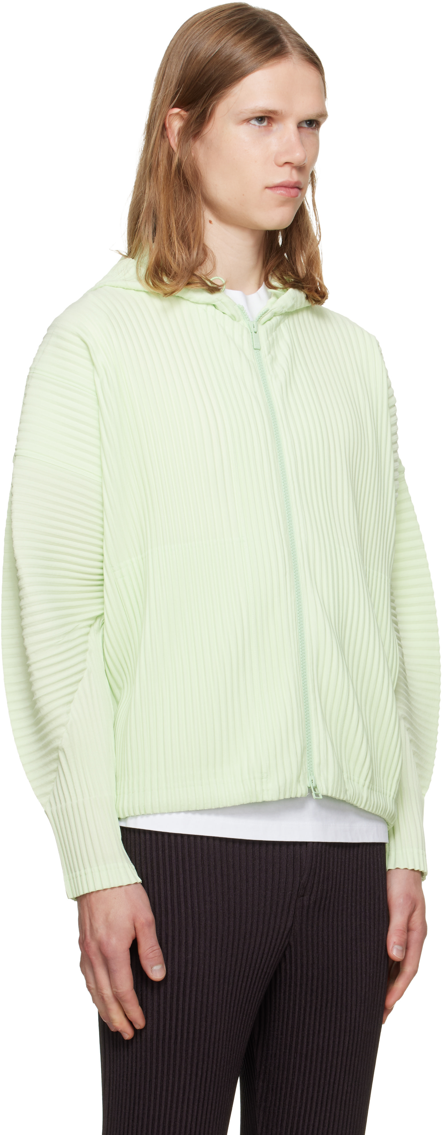 HOMME PLISSÉ ISSEY MIYAKE: Green Monthly Colors July Hoodie