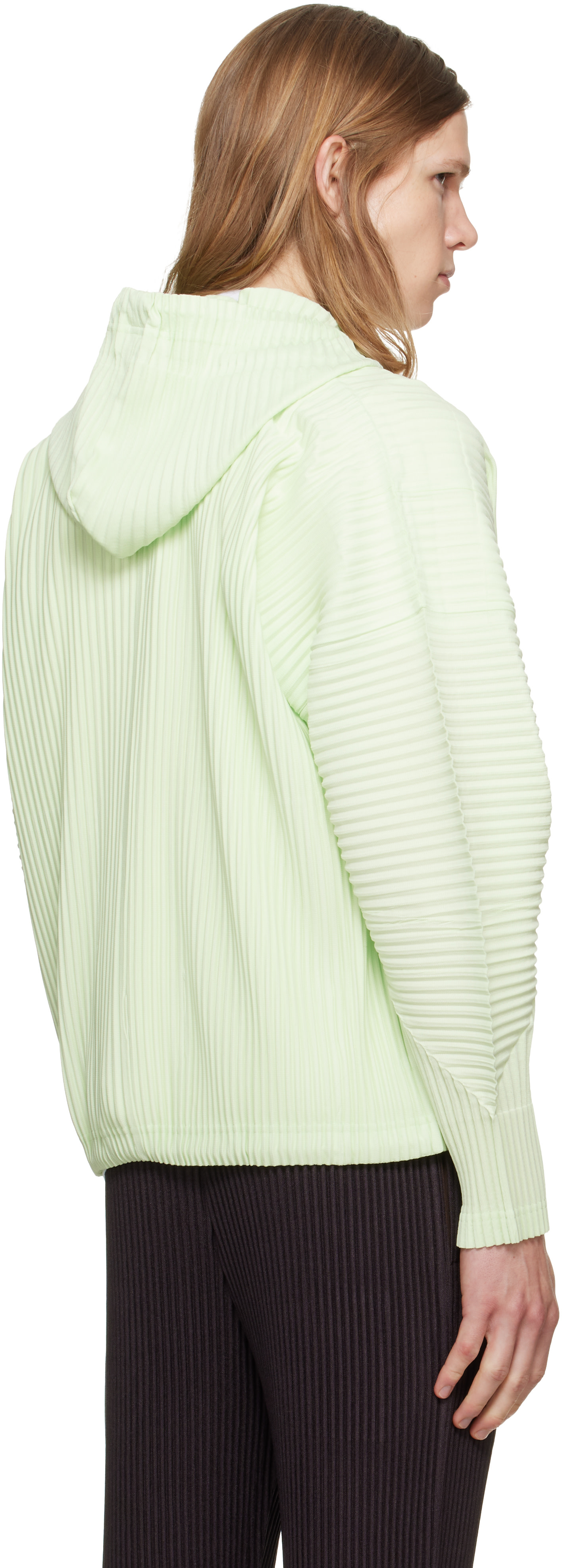 HOMME PLISSÉ ISSEY MIYAKE: Green Monthly Colors July Hoodie