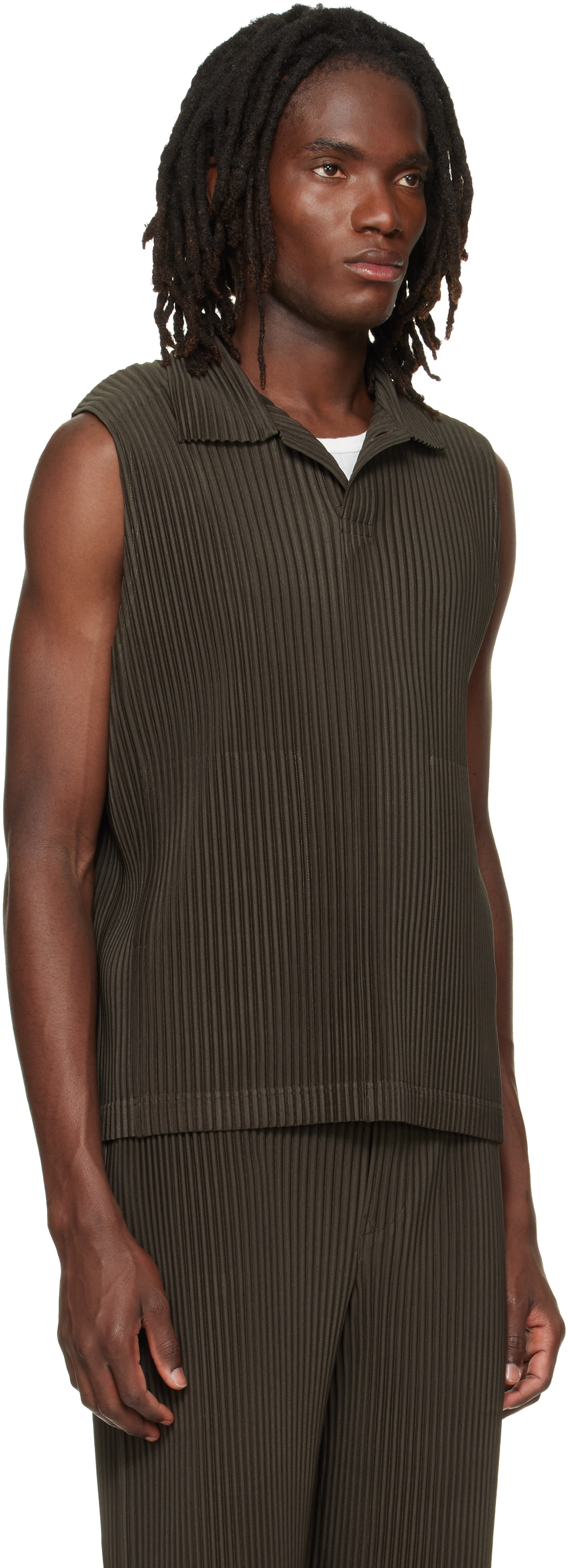 HOMME PLISSÉ ISSEY MIYAKE: Brown Monthly Colors July Polo | SSENSE