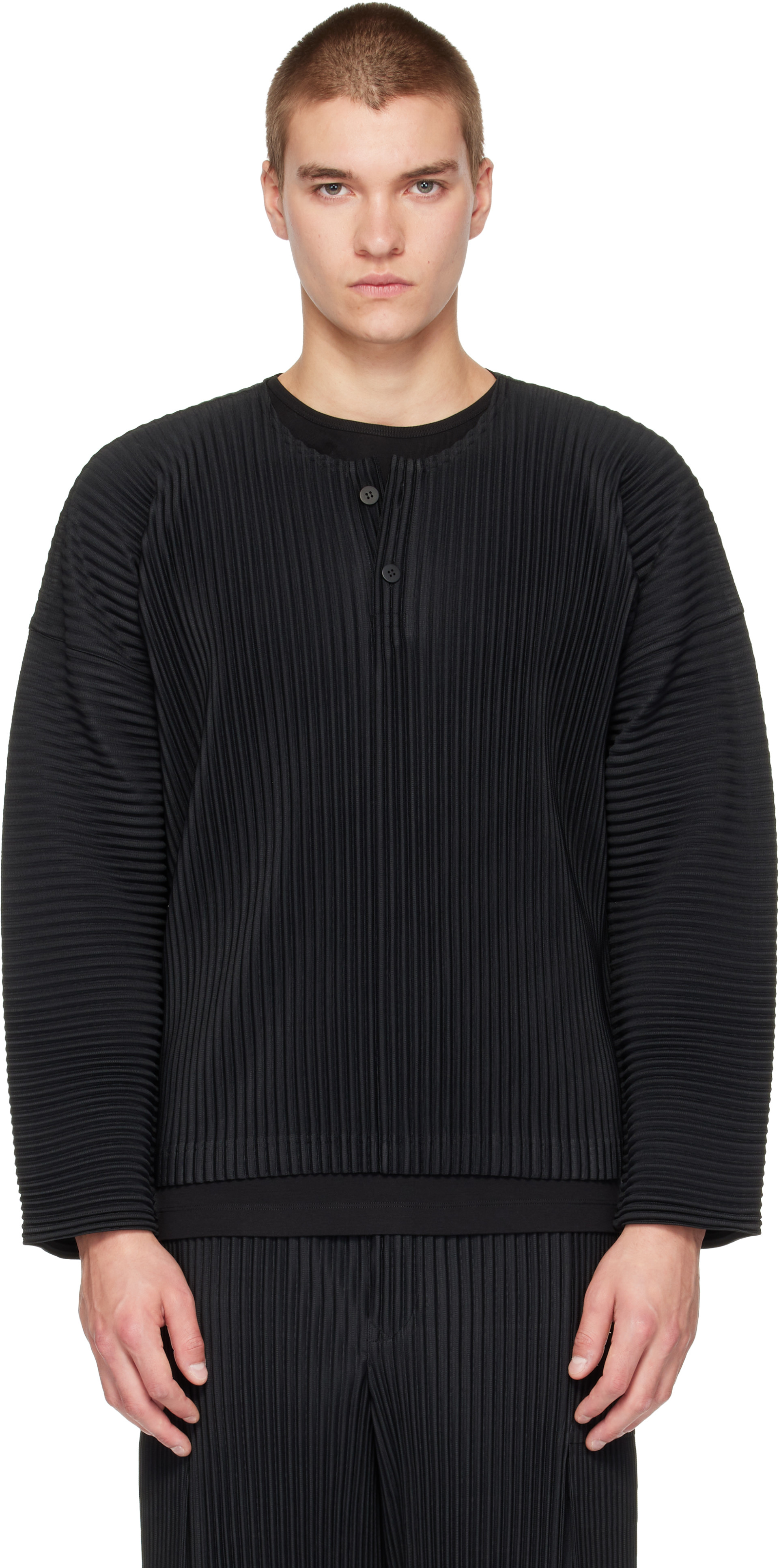 HOMME PLISSÉ ISSEY MIYAKE: Black Monthly Colors September Shirt