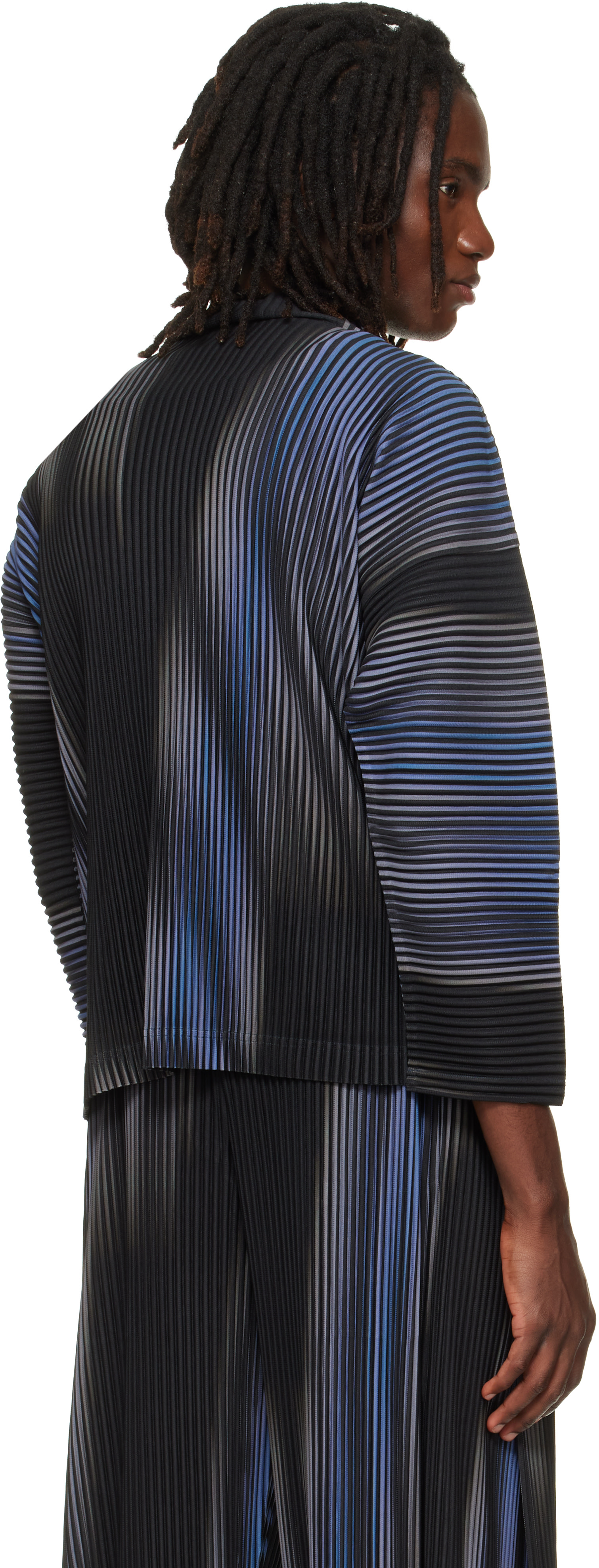 HOMME PLISSÉ ISSEY MIYAKE: Blue & Black Blend Of Lights T-shirt