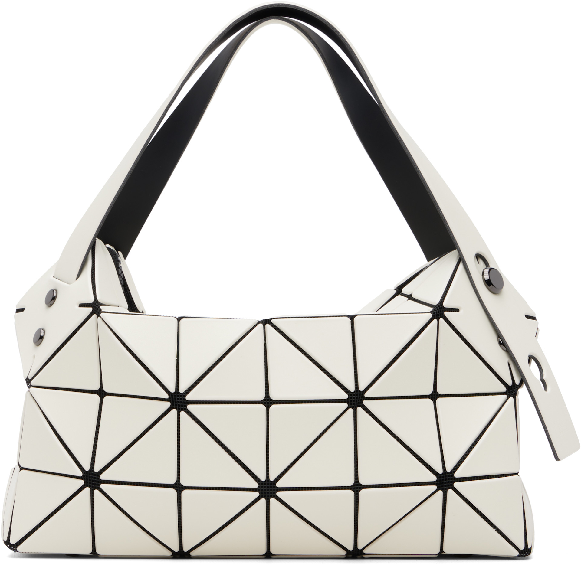 BAO BAO ISSEY MIYAKE ショルダーバッグ　白 BAO BAO ISSEY MIYAKE: White Boston Hand Bag | SSENSE