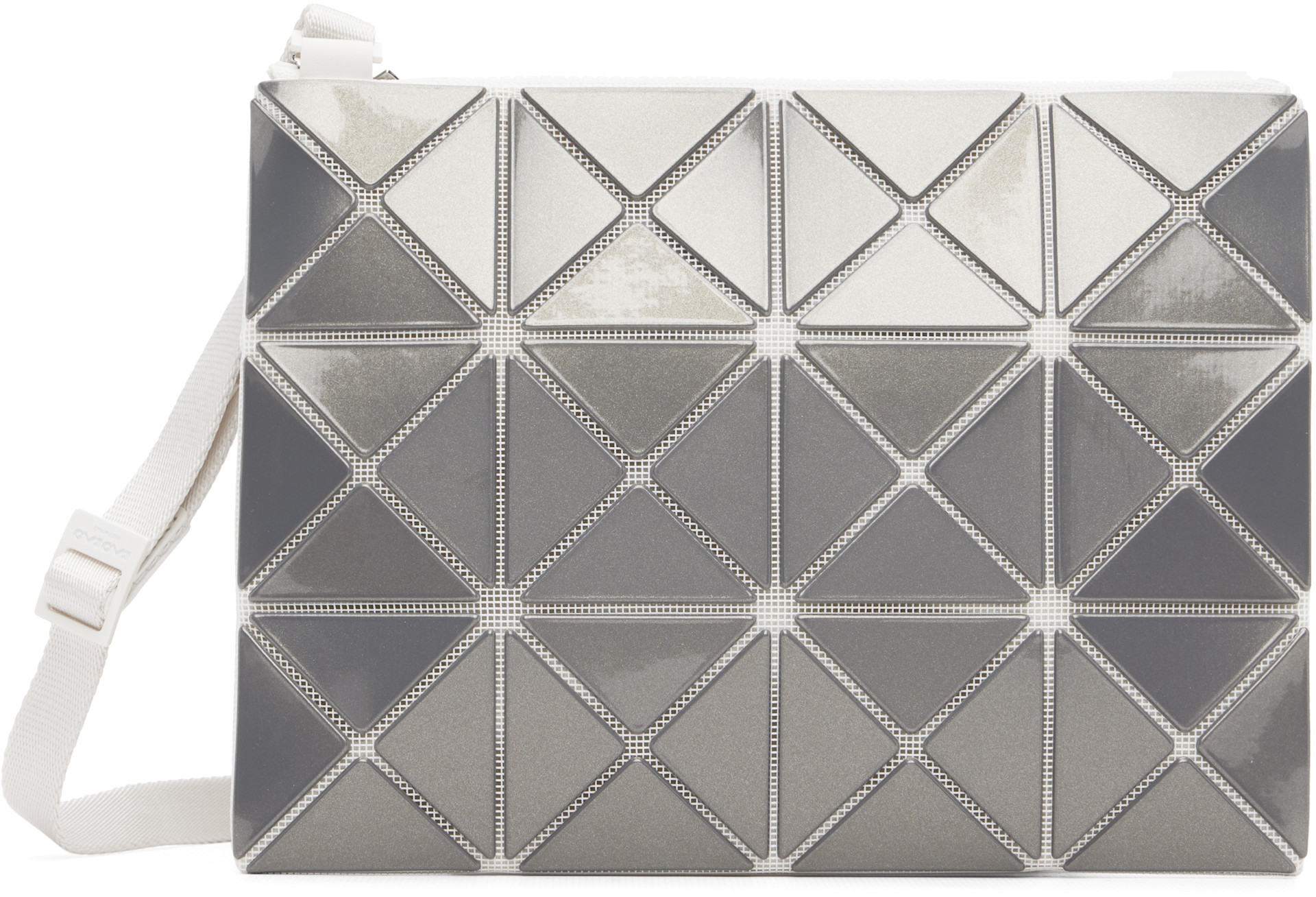 BAO BAO ISSEY MIYAKE シルバー クラッチバッグ BAO BAO ISSEY MIYAKE: Gray Lucent Metallic Bag | SSENSE