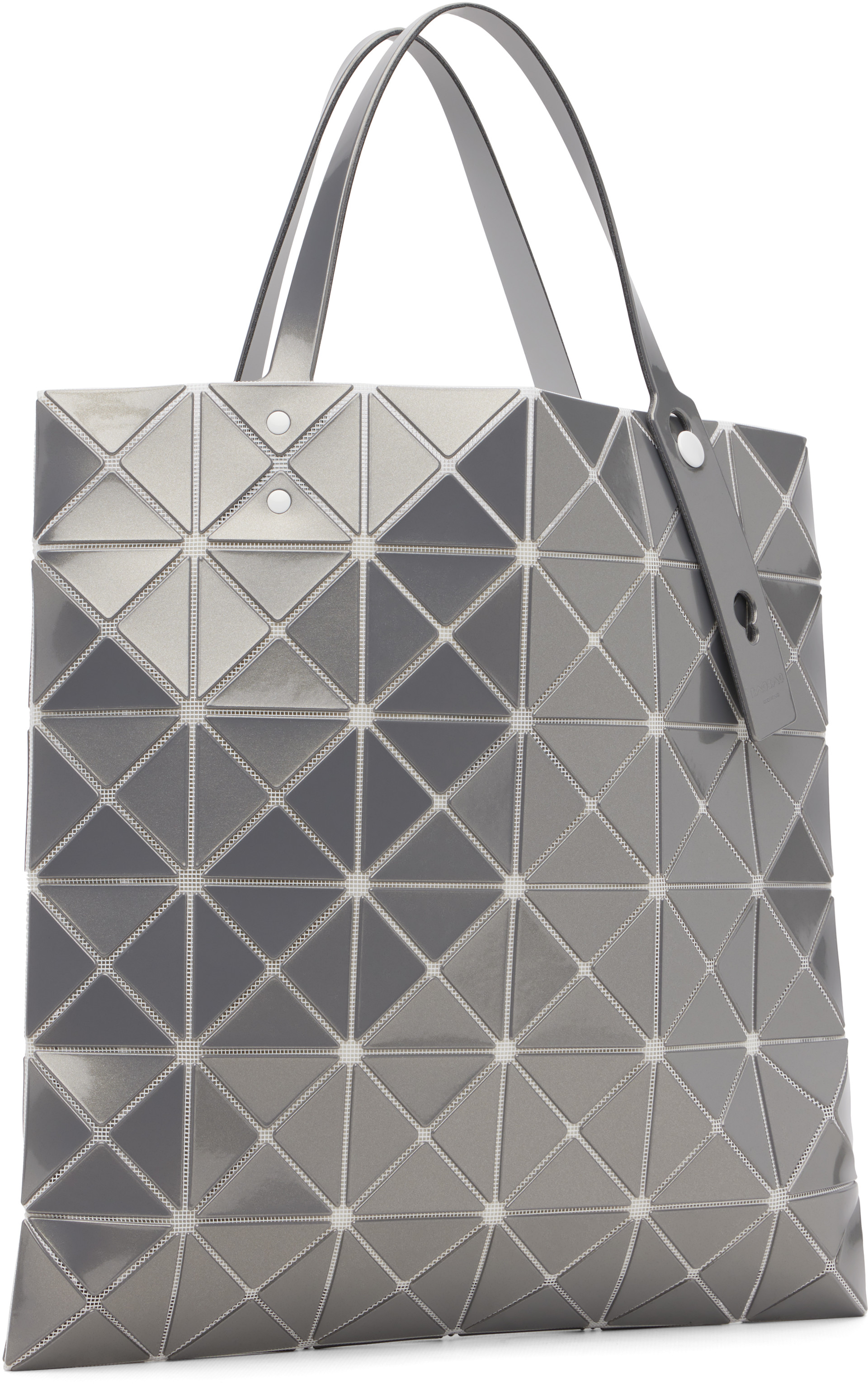 【新品未使用】BAO BAO ISSEY MIYAKE トートバッグ シルバー BAO BAO ISSEY MIYAKE: Silver Lucent Metallic Tote | SSENSE