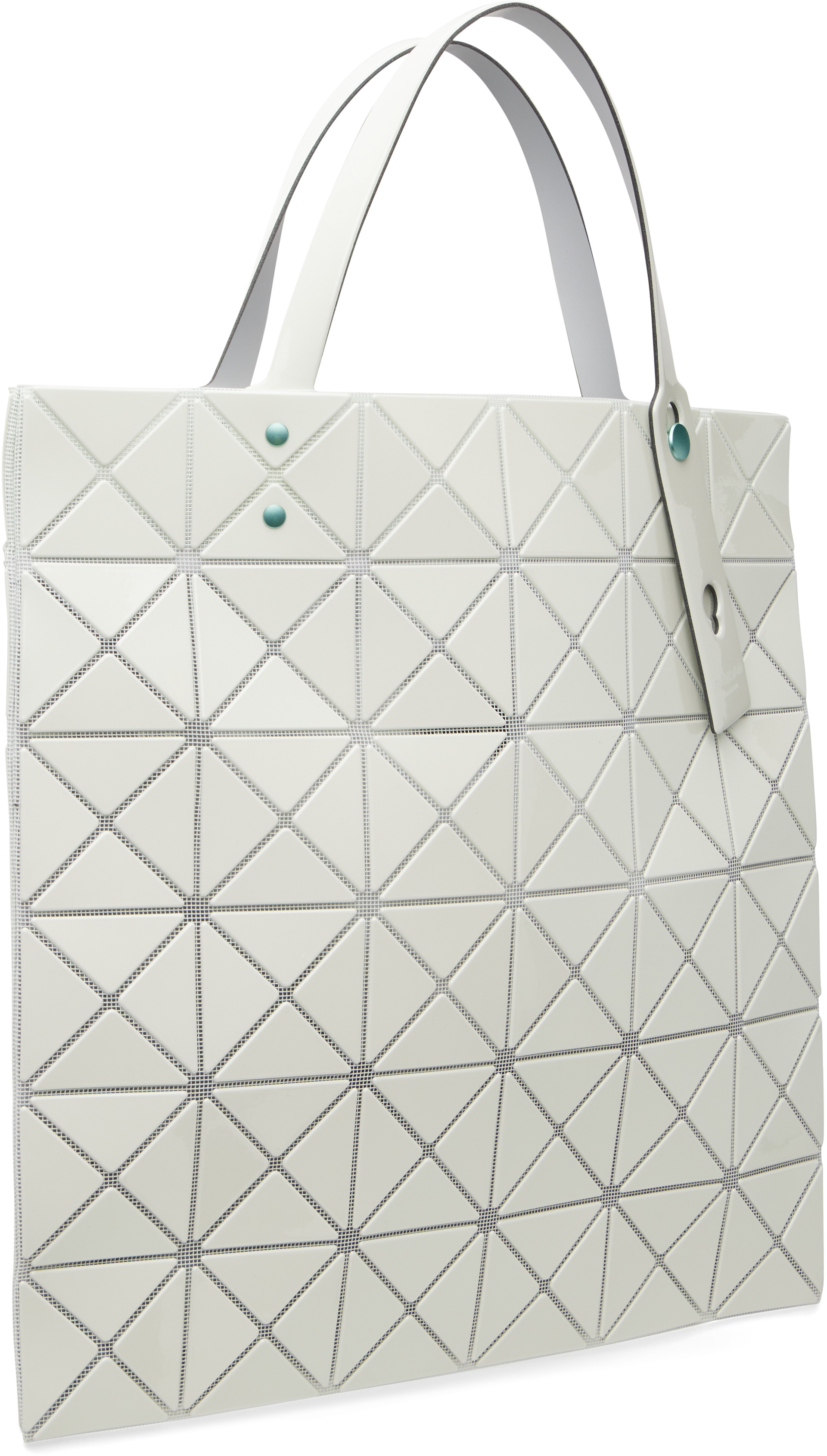【未使用】BAO BAO LUCENT ONE-TONE GREEN WHITE BAO BAO ISSEY MIYAKE: Green Lucent One-Tone Tote | SSENSE