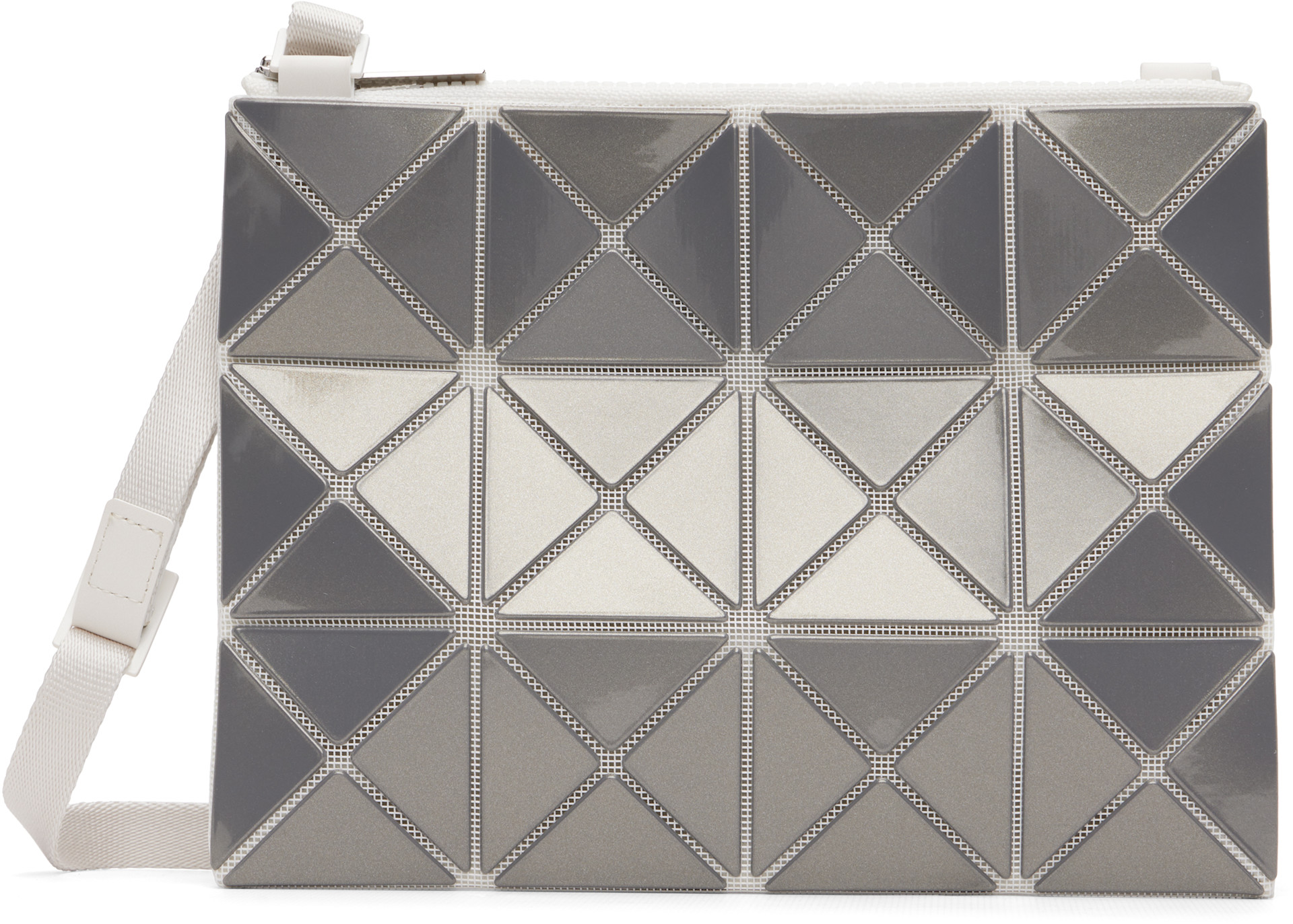 BAO BAO ISSEY MIYAKE: Gray Lucent Metallic Messenger Bag | SSENSE