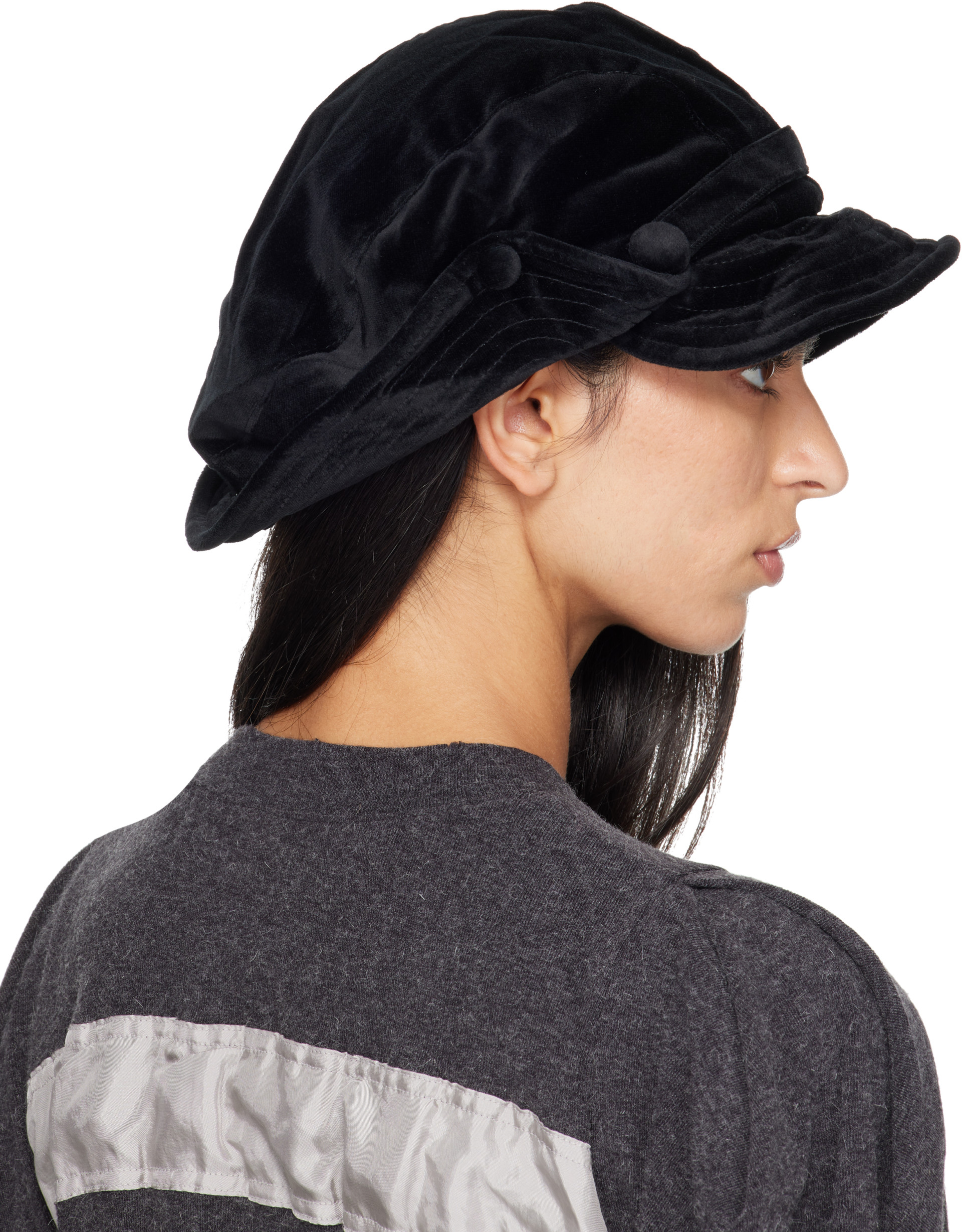 OPEN YY BUCKET BERET BLACK 帽子 OPEN YY: Black Wire Bucket Beret Cap | SSENSE