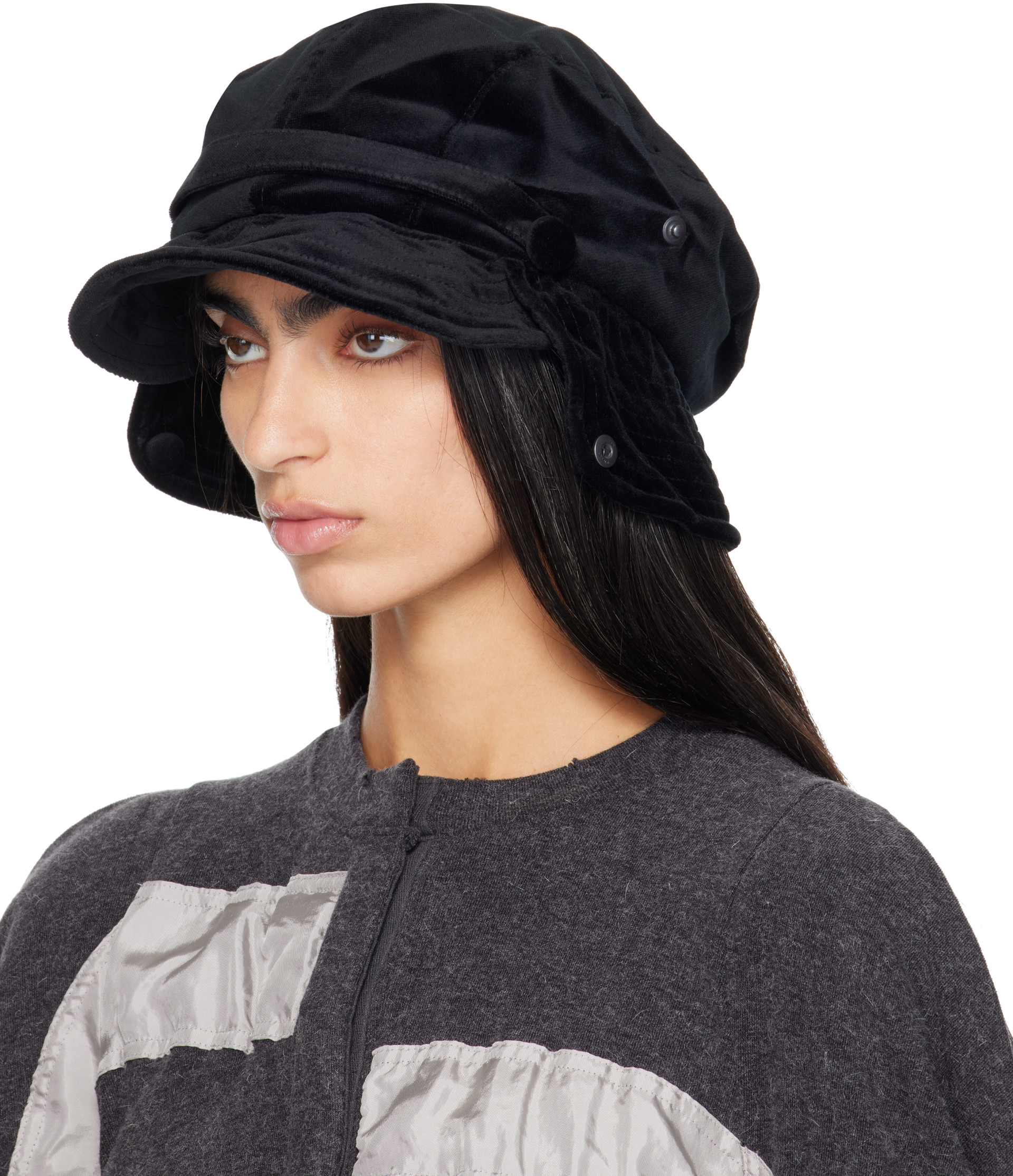 OPEN YY BUCKET BERET (キャスケット,バケットハット) OPEN YY: Black Wire Bucket Beret Cap | SSENSE