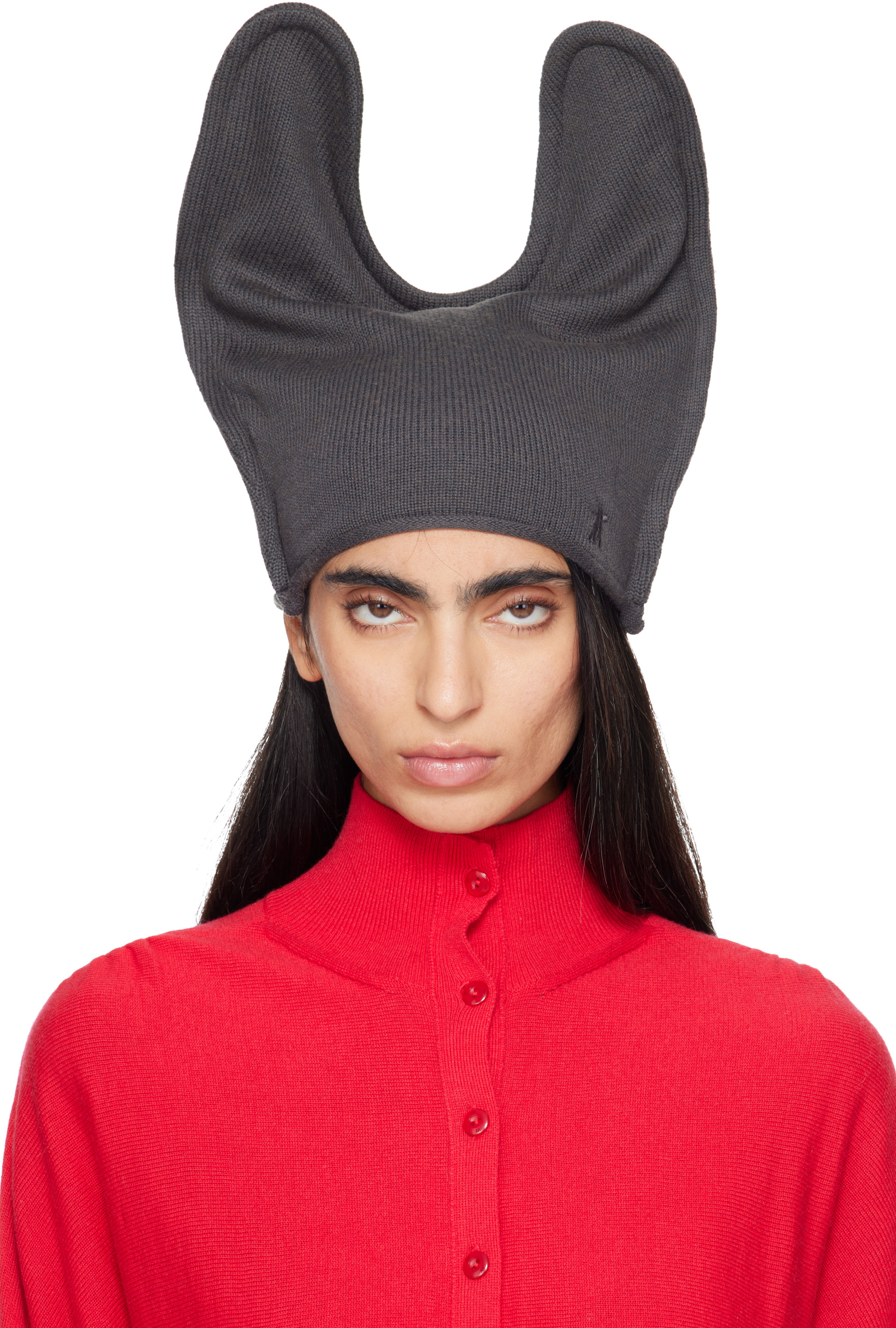 OPEN YY: Gray Wire Knit Beanie | SSENSE
