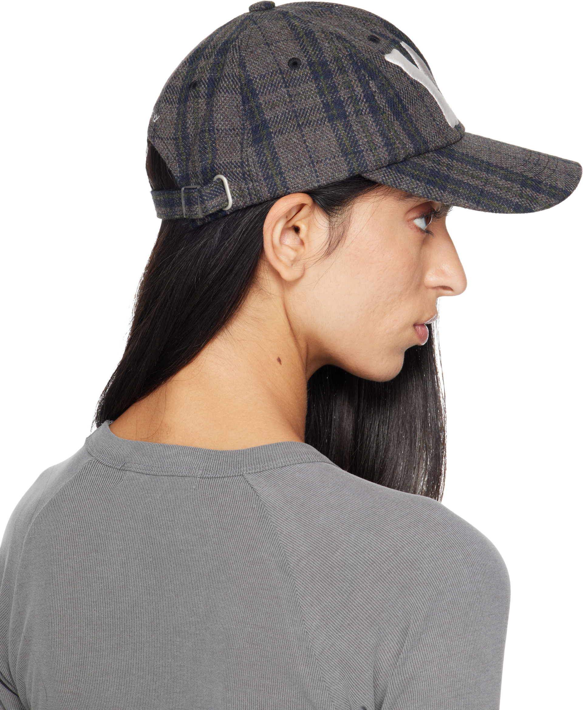 OPEN YY: Brown 'Yy' Checkered Heart Bone Ball Cap | SSENSE