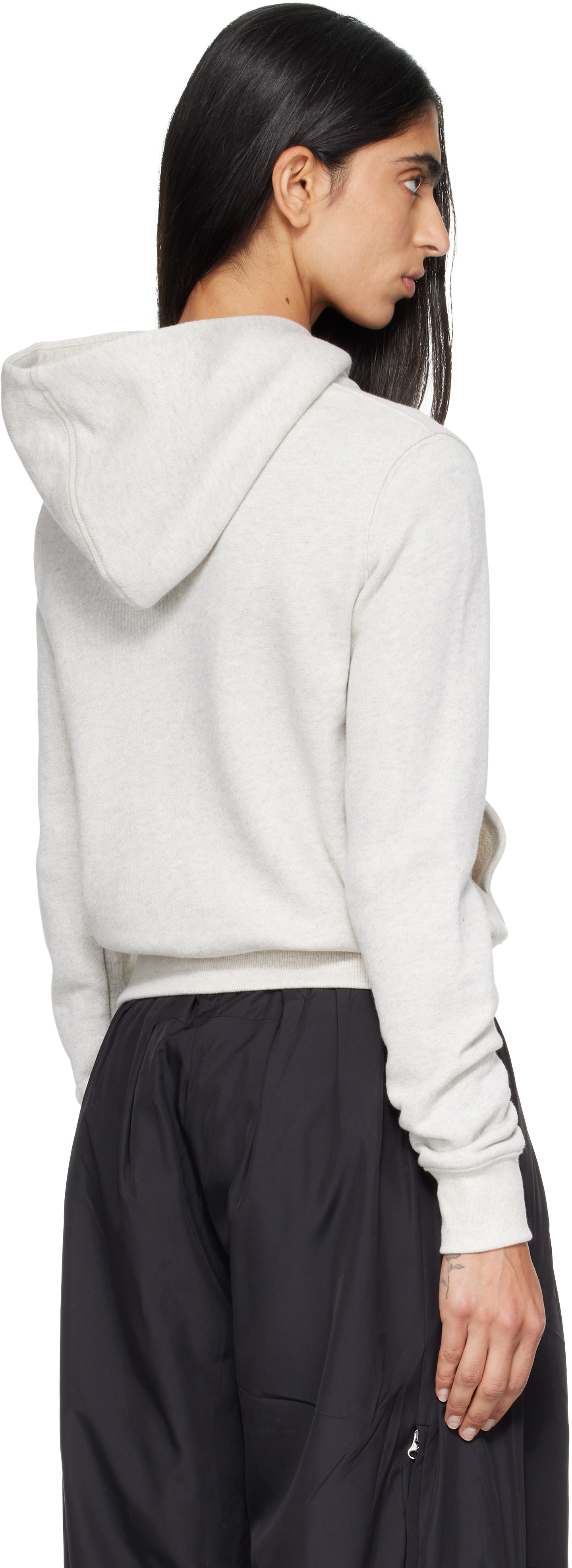 OPEN YY - Pull à capuche 'I Love Yy' gris