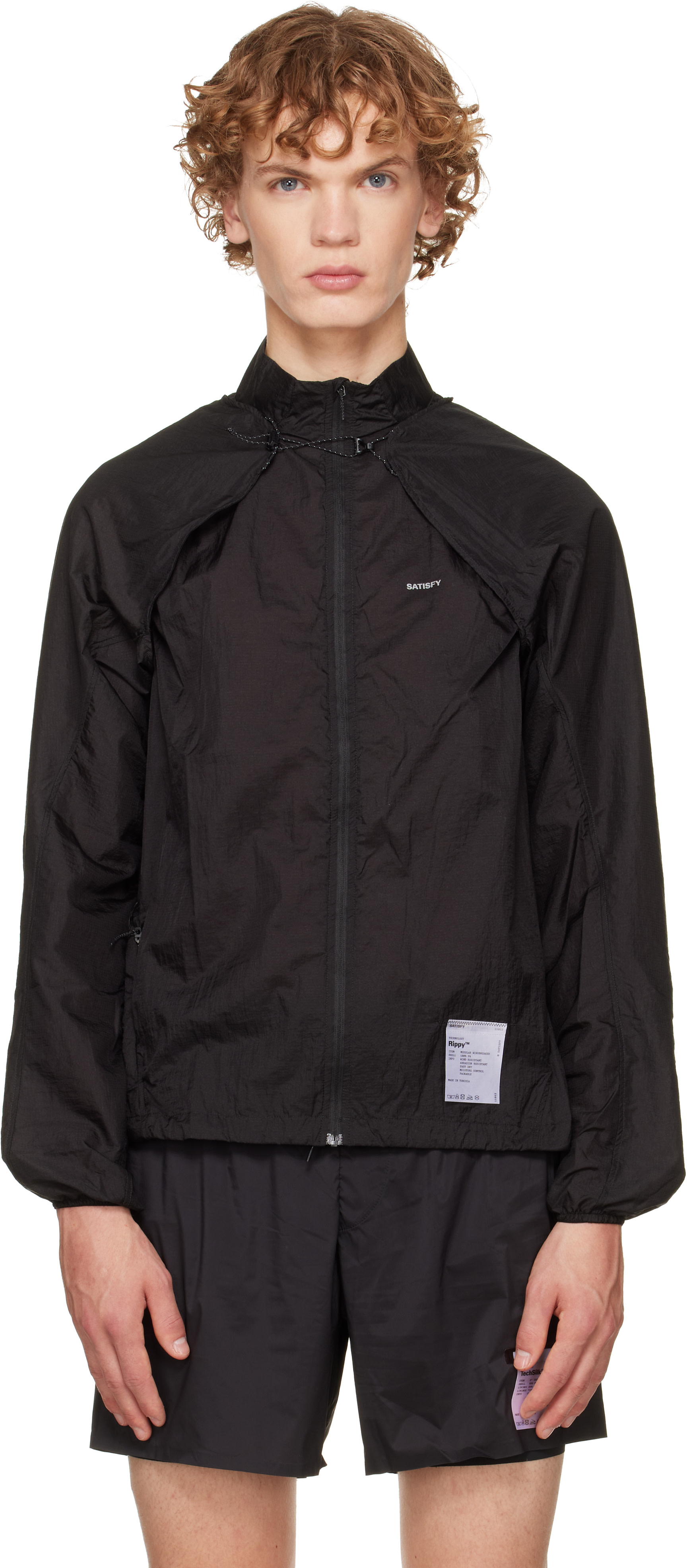 Satisfy - Black Rippy Modular Windbreaker Jacket