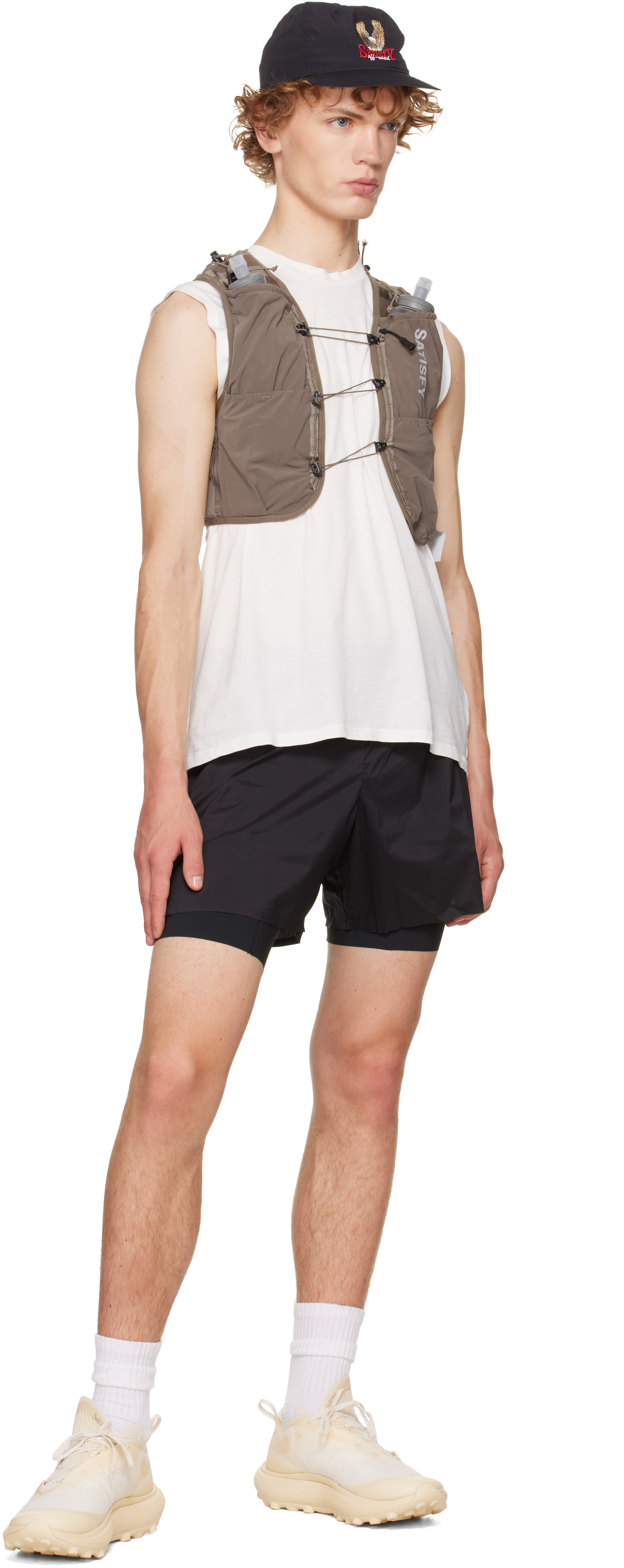 Satisfy: Taupe 'Justice Cordura' 5L Hydration Vest | SSENSE Canada