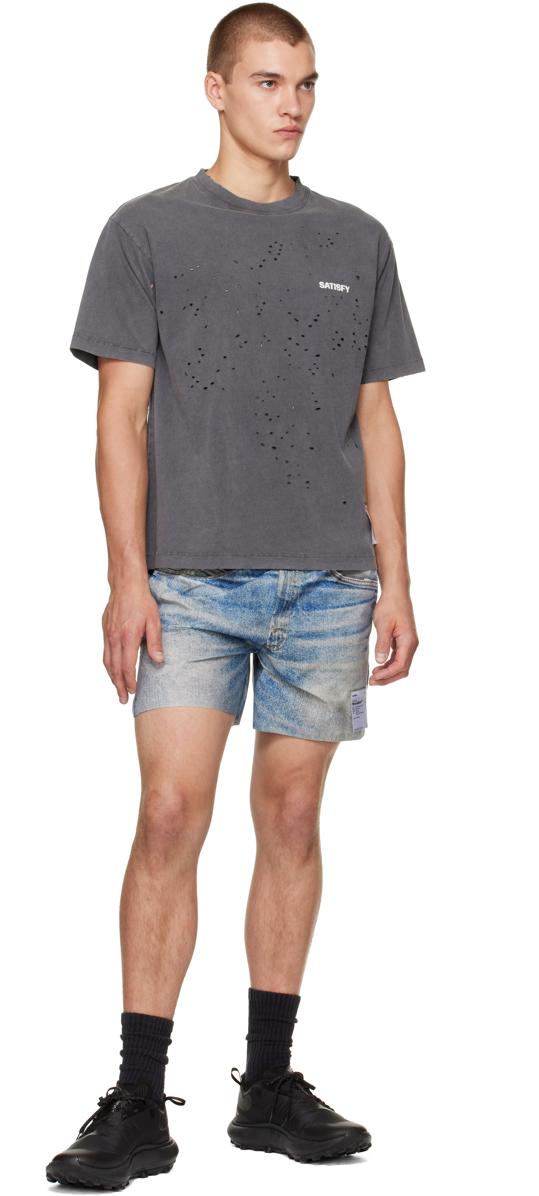 Satisfy - T-shirt gris à perforations MothTech