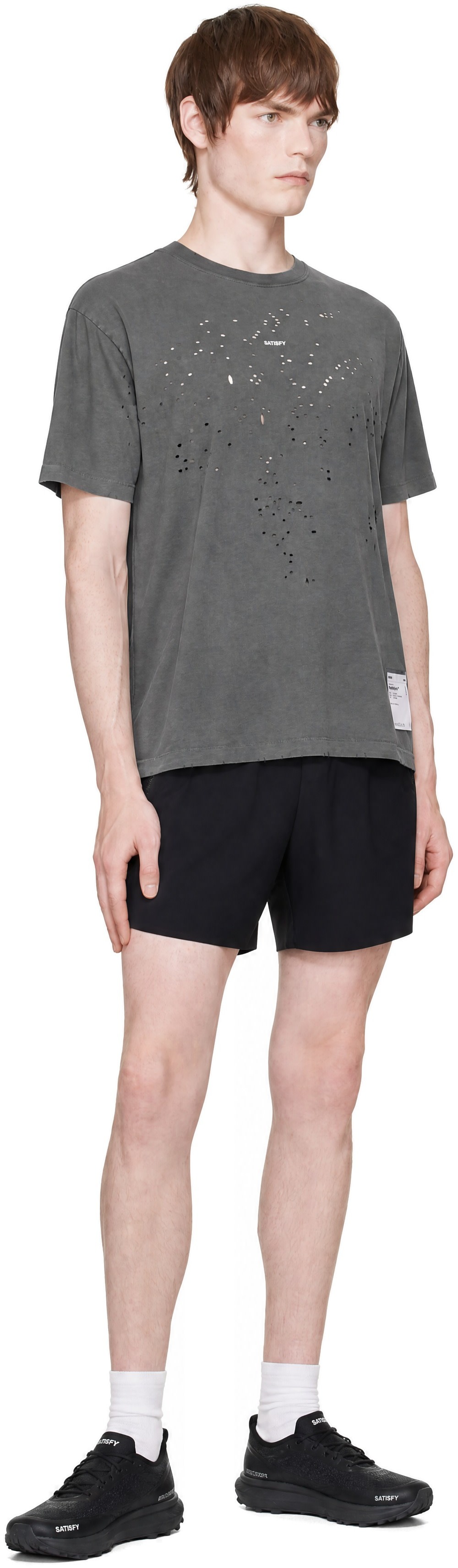 Satisfy - T-shirt gris à perforations MothTech