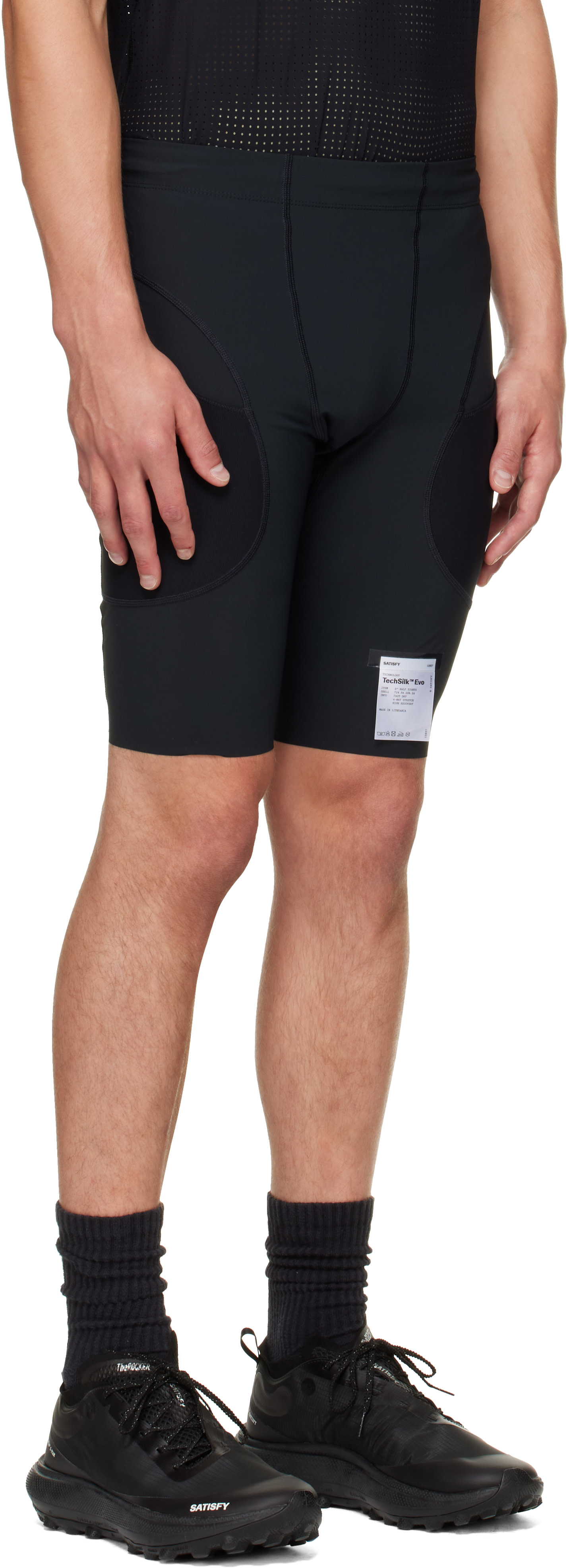 Satisfy - Short noir en jersey TechSilk Evo