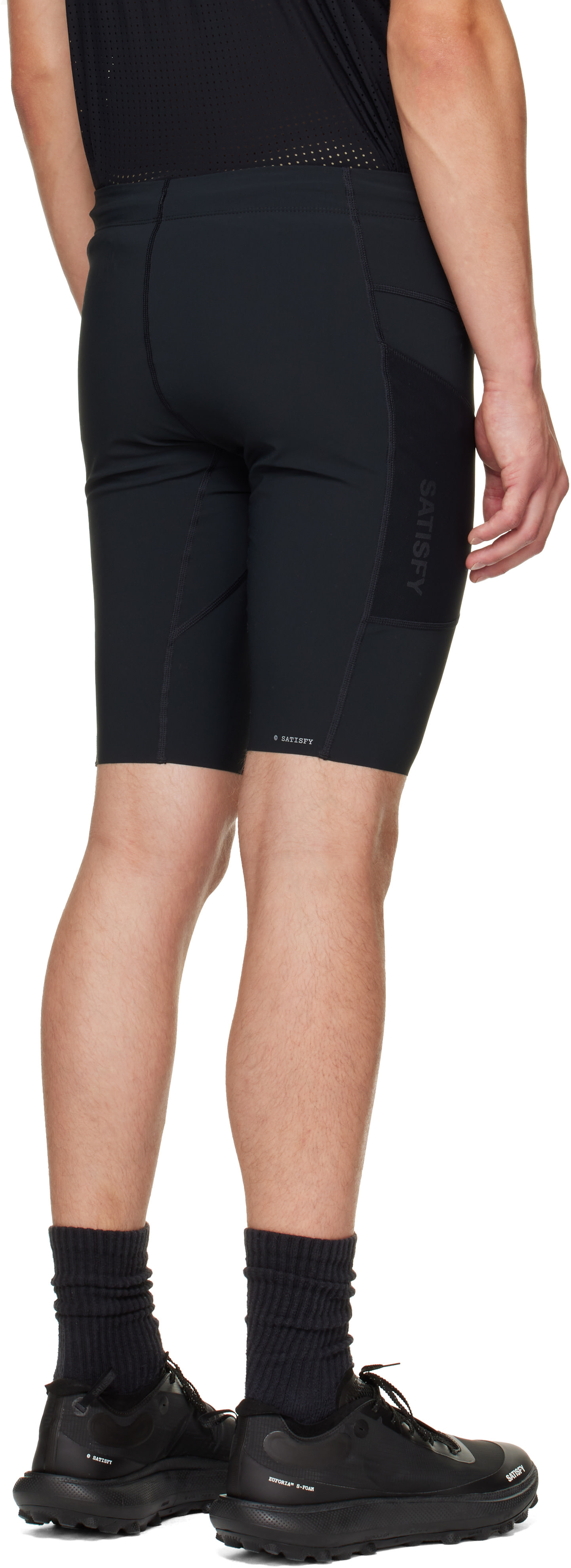 Satisfy - Short noir en jersey TechSilk Evo
