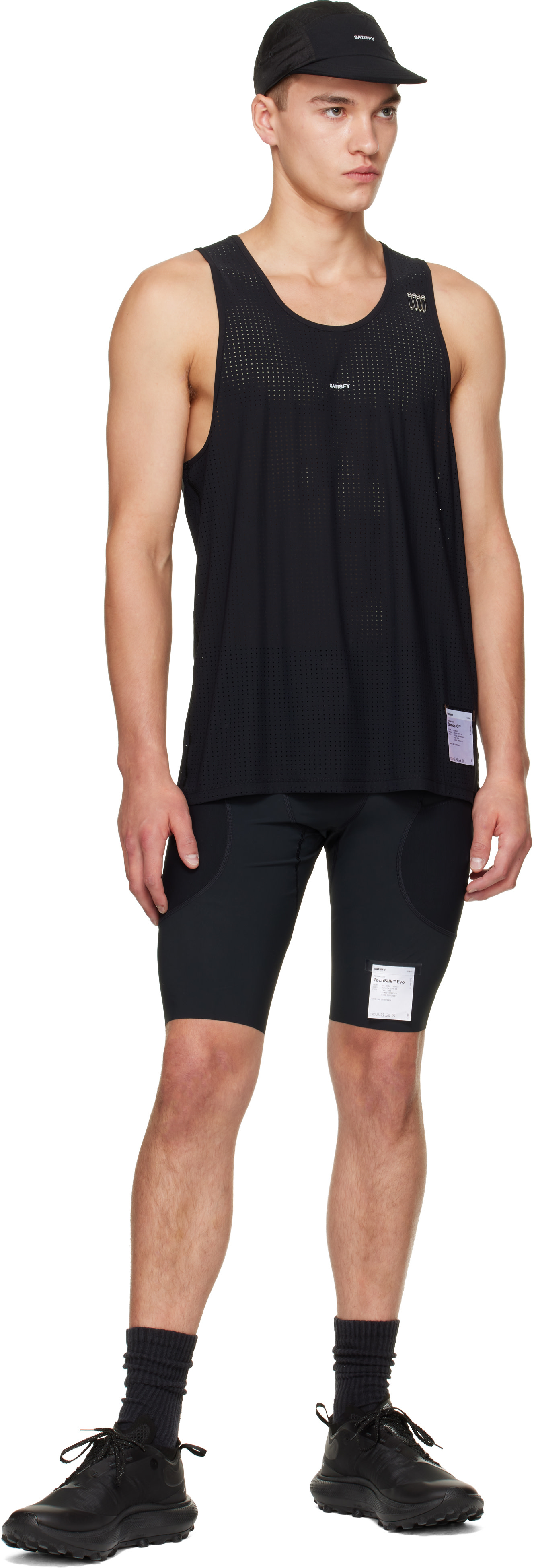 Satisfy - Short noir en jersey TechSilk Evo